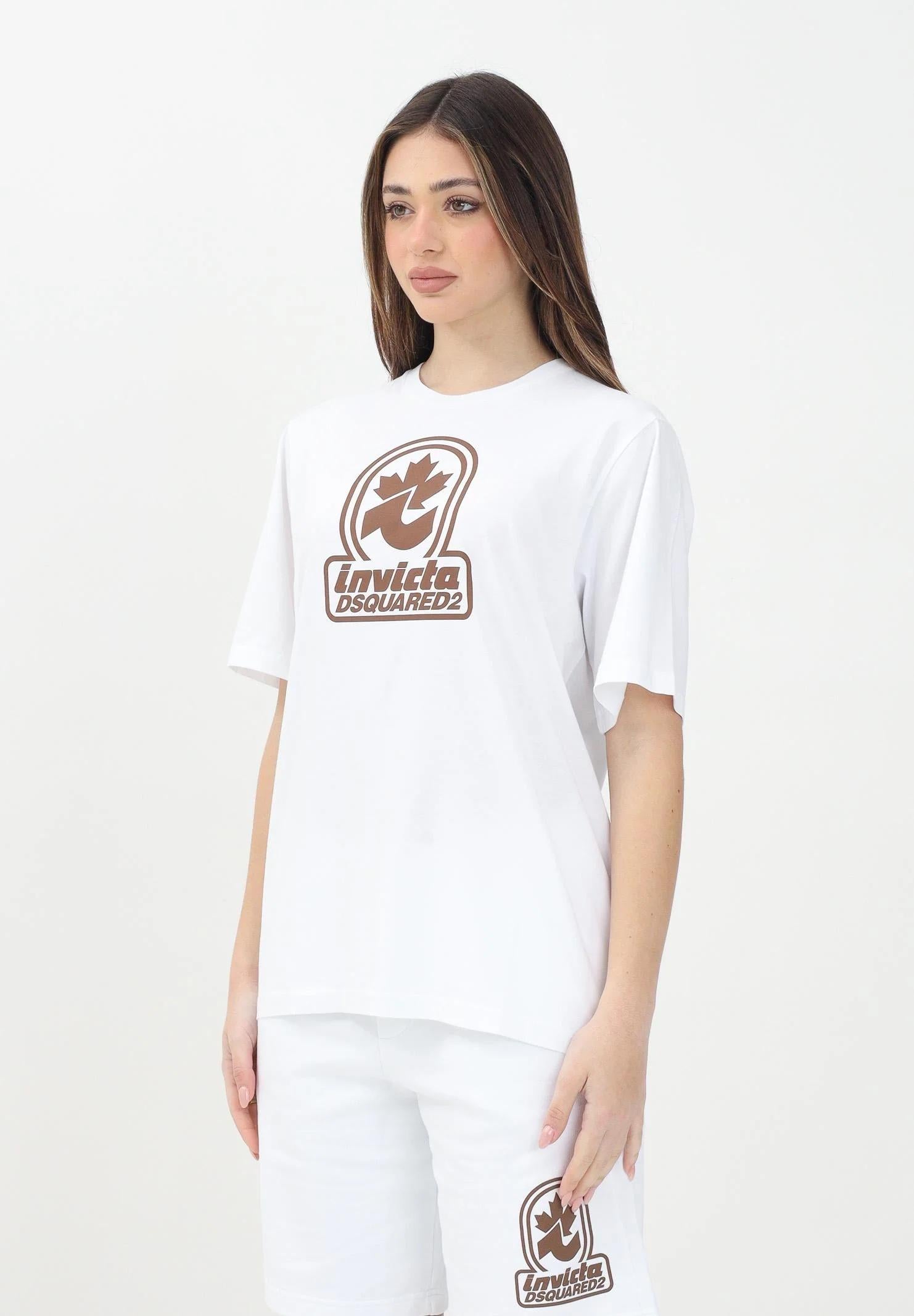 DSQUARED2 T-shirt a manica corta bianca per donna, ragazzi e bambini Invicta x Dsquared2 DQ2924D0AD3 DQ100 DSQUARED2