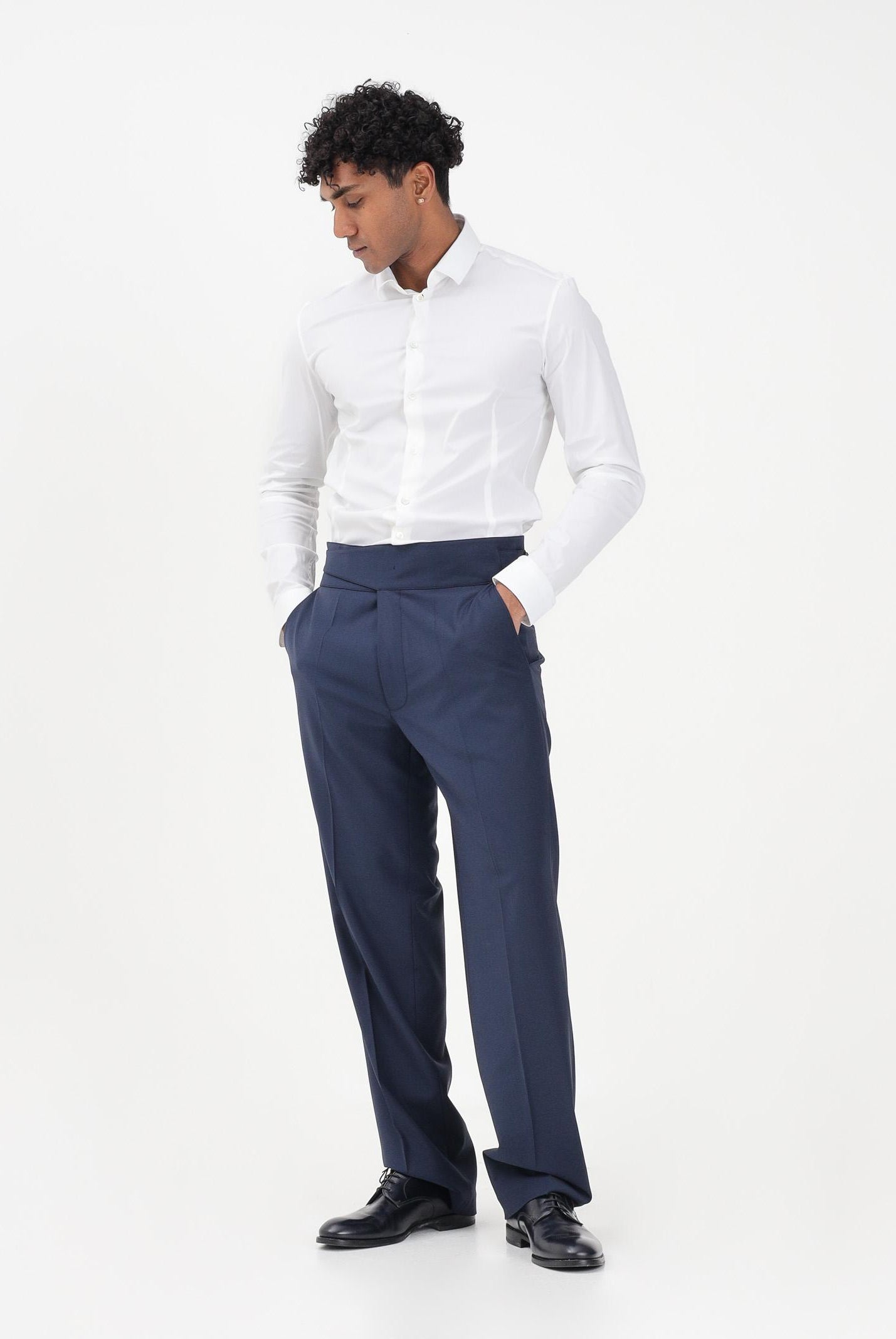 PATRIZIA PEPE Pantalone elegante blu da uomo con cintura alta 5P0557A1WK C166 PATRIZIA PEPE