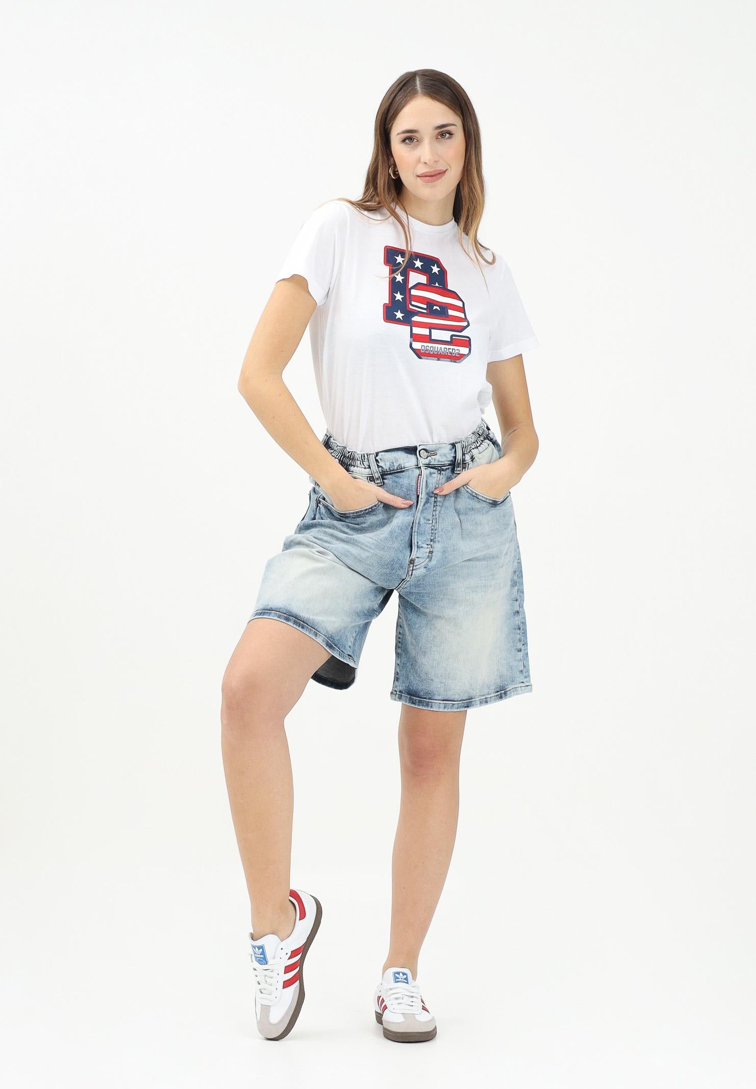 DSQUARED2 Bermuda in denim chiaro per donna, ragazzi e bambini DQ2828D0AC2 DQ01 DSQUARED2