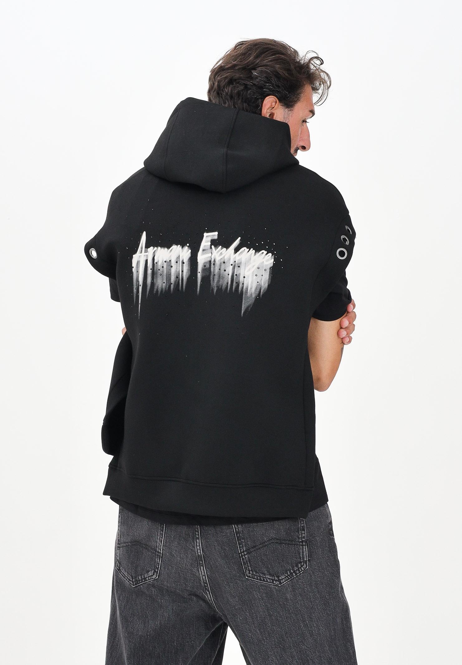 ARMANI EXCHANGE Felpa smanicata nera da uomo con logo sul retro XM001384AF18746 UC001 ARMANI EXCHANGE