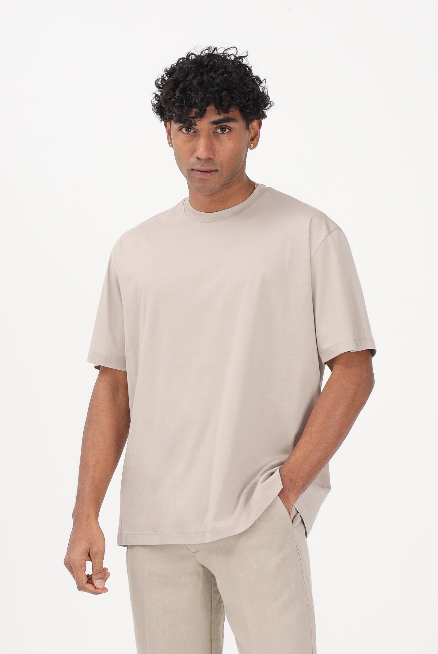 I'M BRIAN T-shirt a manica corta beige da uomo TS3742 0025 I'M BRIAN