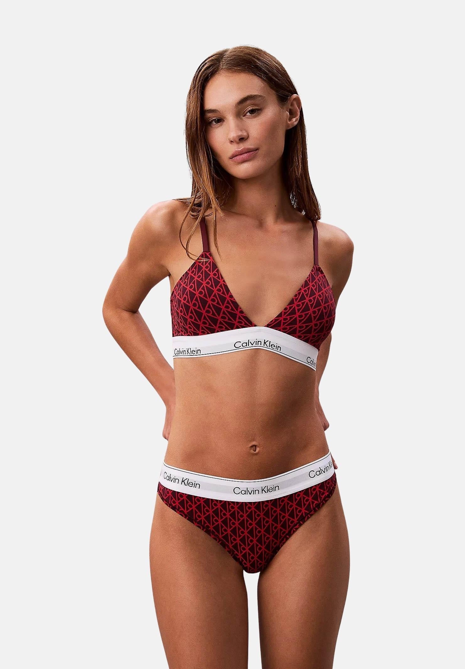 CALVIN KLEIN Perizoma rosso da donna con logo all over LV00QF8518 ZIJ CALVIN KLEIN