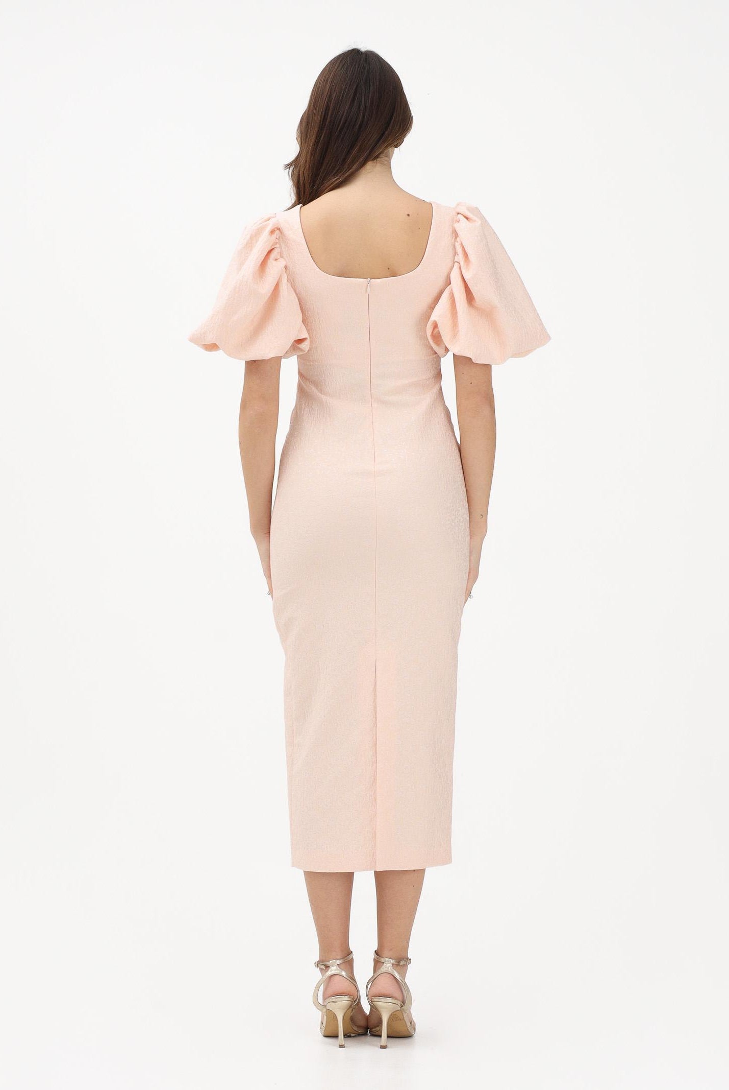 MAX MARA Abito midi rosa da donna in cloqué jacquard 2616221034600 001 MAX MARA