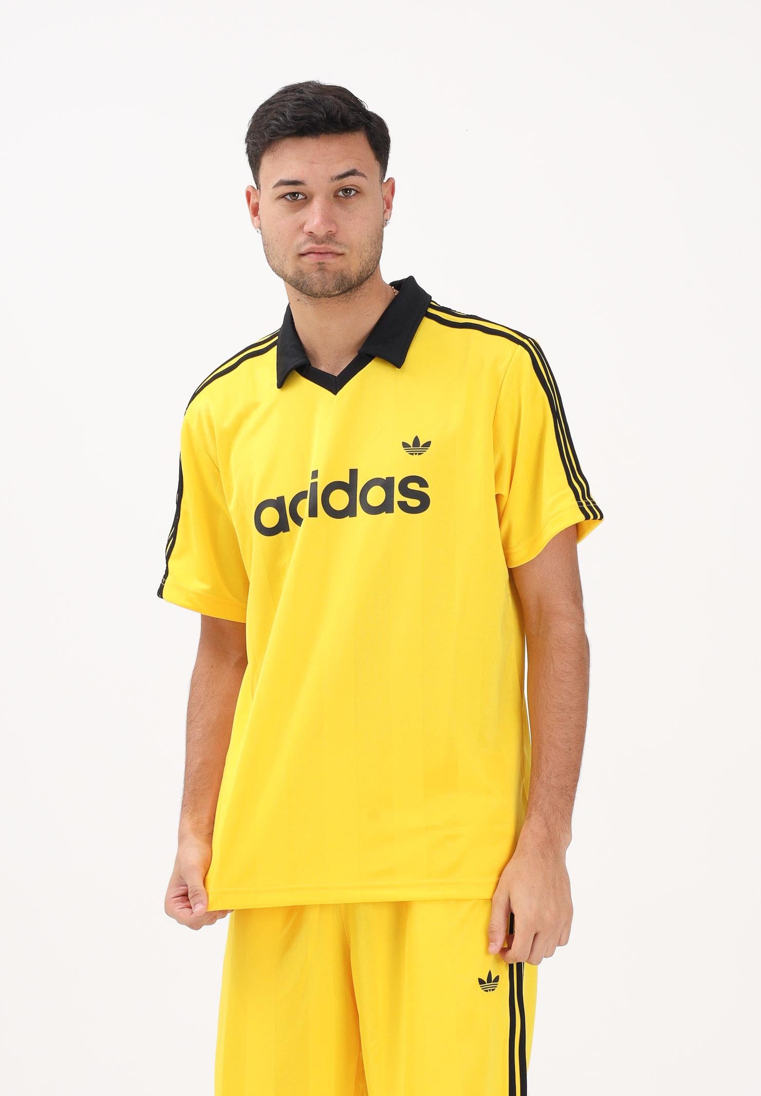 ADIDAS ORIGINALS Polo a manica corta Archive Collar Engineered Jersey gialla da uomo KE3581 . ADIDAS ORIGINALS