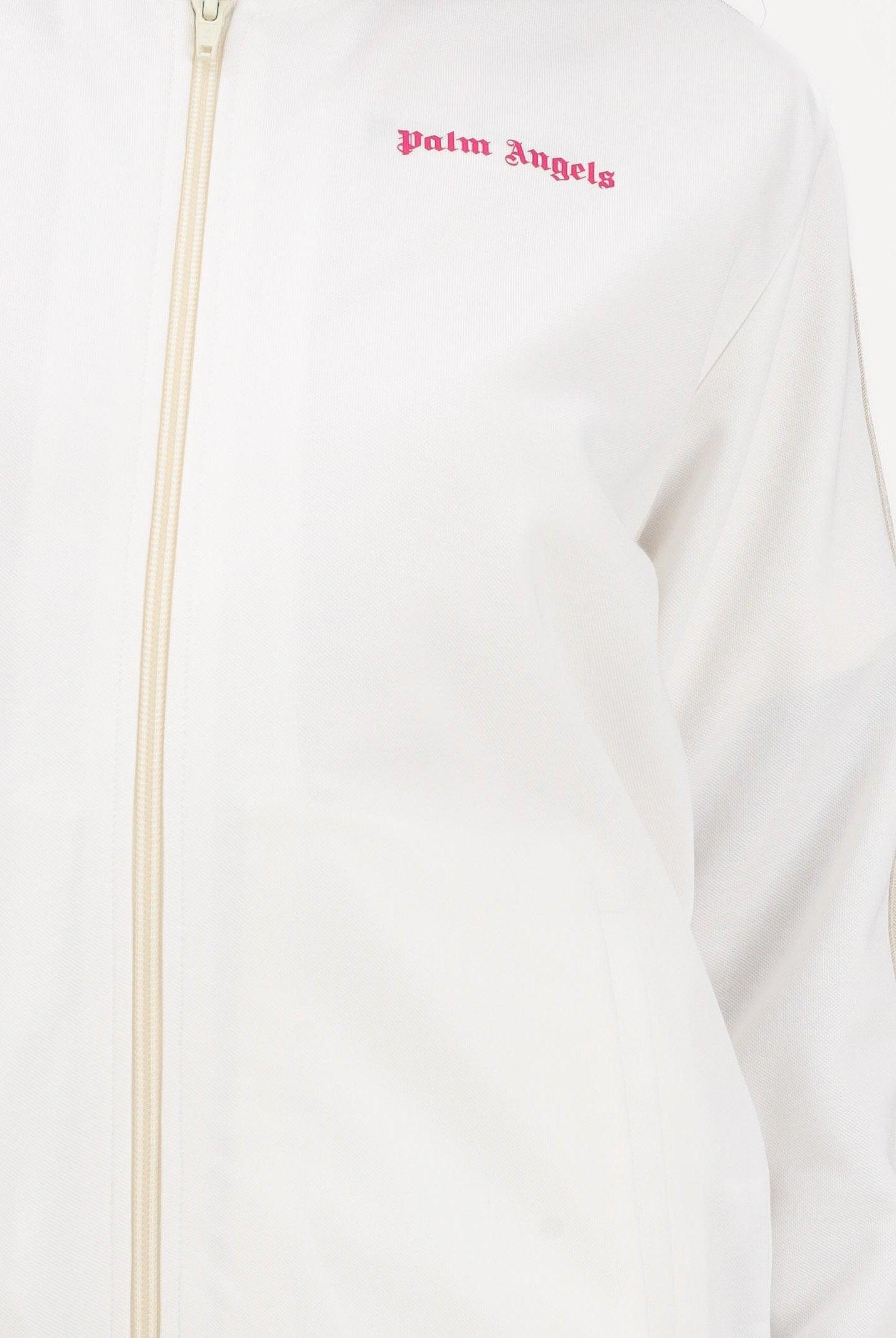 PALM ANGELS Felpa con zip bianca per donna, ragazze e bambine con logo PGBD002S26FAB001 002 PALM ANGELS