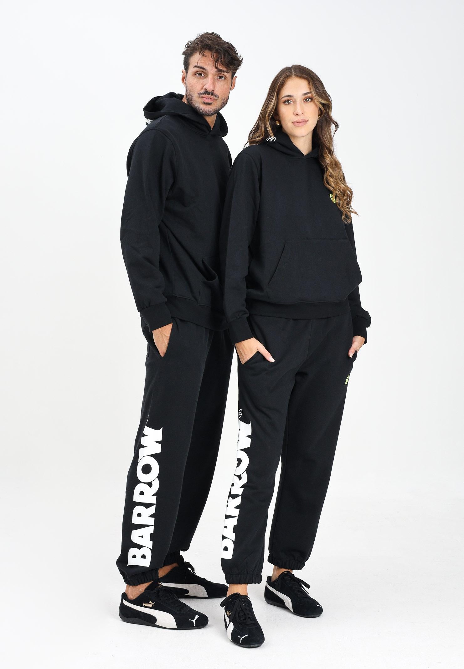 BARROW Pantalone sportivo nero per uomo e donna con logo F5BWUAFP060 110 BARROW