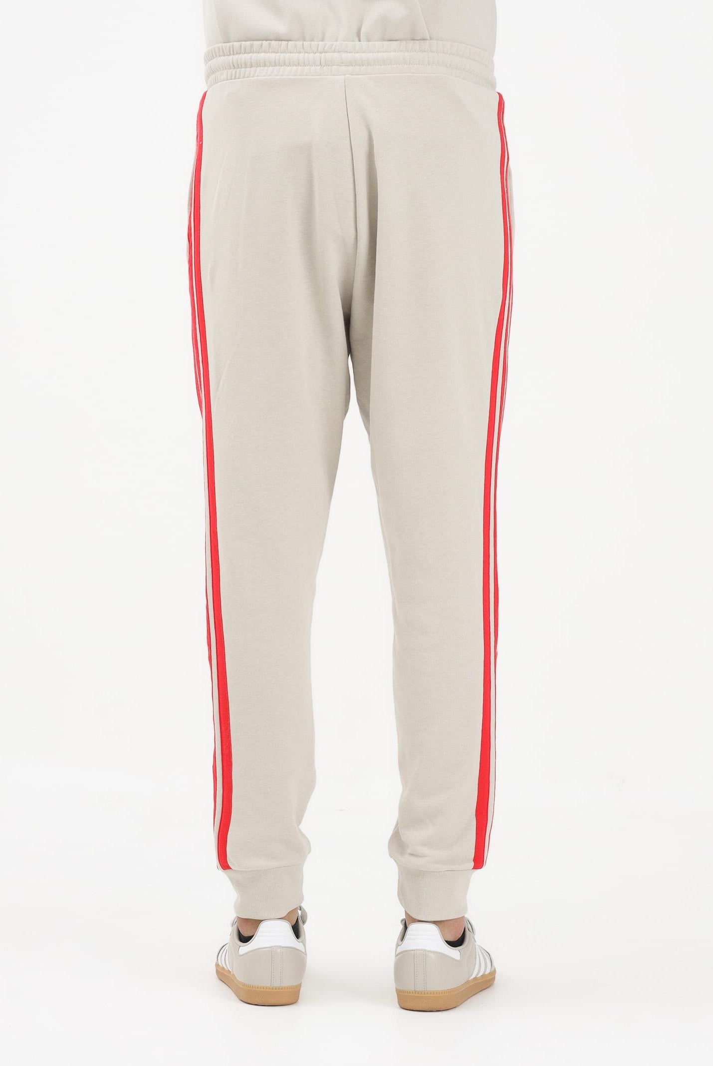 ADIDAS PERFORMANCE Pantalone sportivo Ess 3-Stripes French Terry beige e rosso da uomo KD4898 . ADIDAS PERFORMANCE