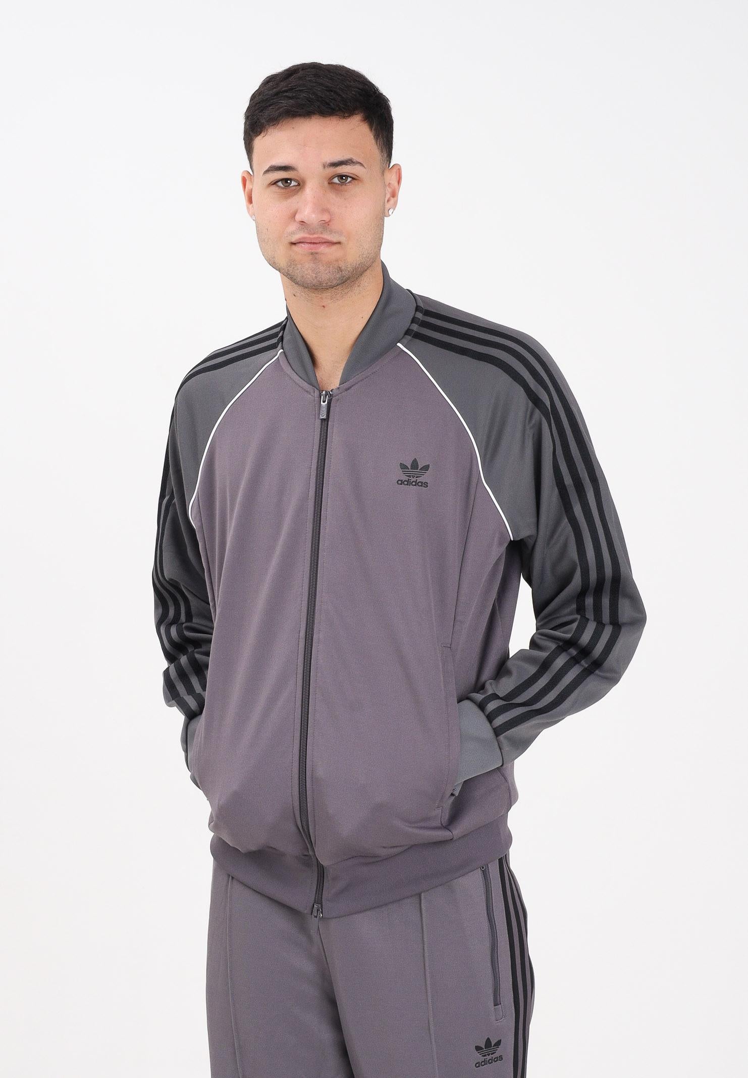 ADIDAS ORIGINALS Felpa con zip SST grigia da uomo JY1295 . ADIDAS ORIGINALS