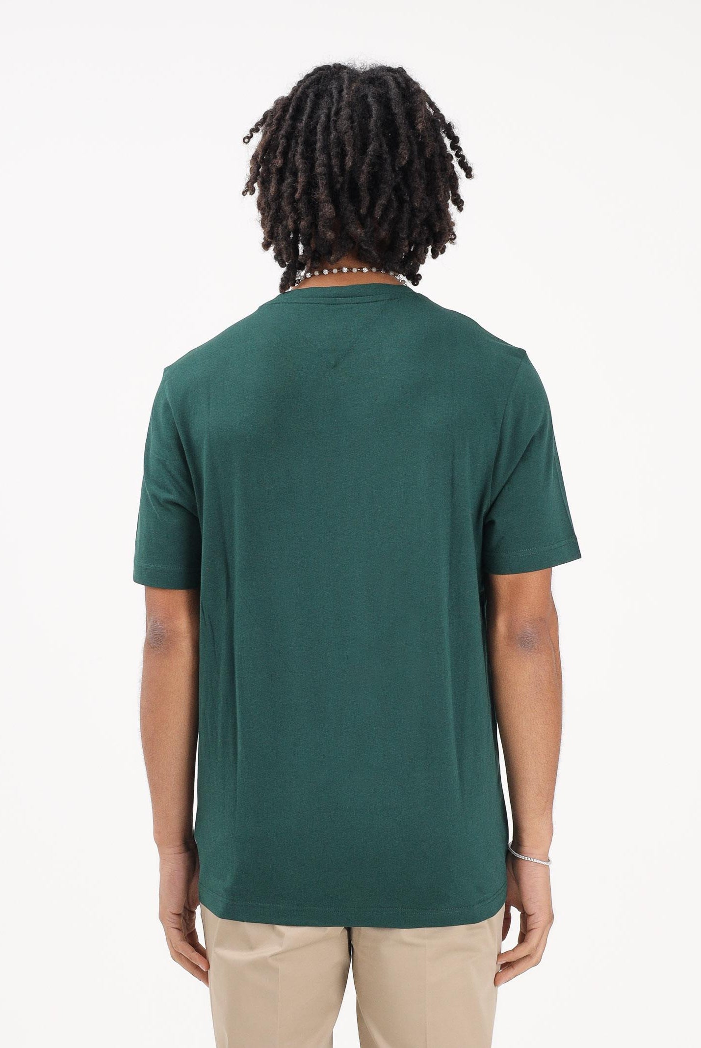 TOMMY HILFIGER T-shirt a manica corta verde da uomo con stampa MW0MW42365 MBN TOMMY HILFIGER