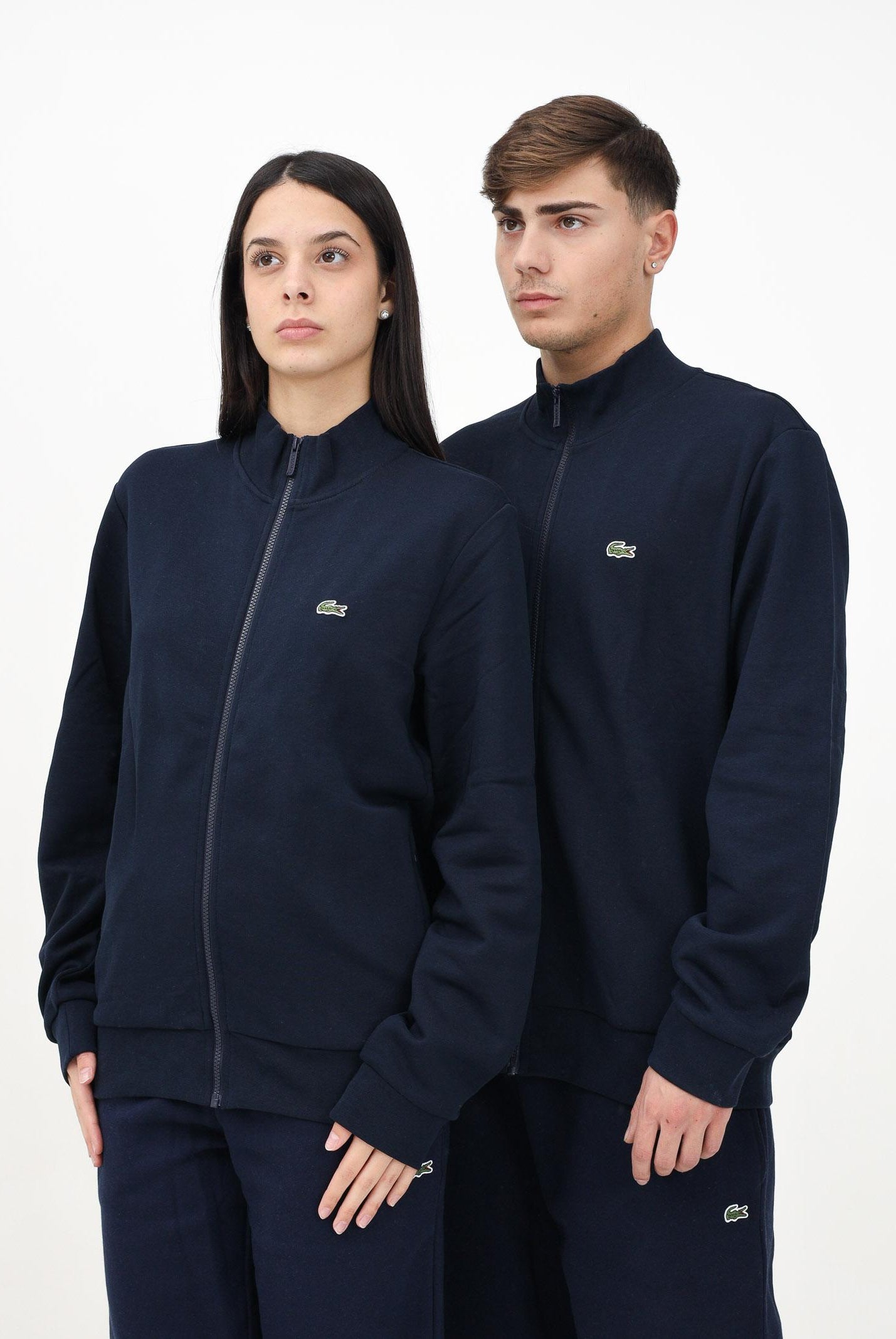 LACOSTE Felpa con zip blu per uomo e donna SH9622 166 LACOSTE