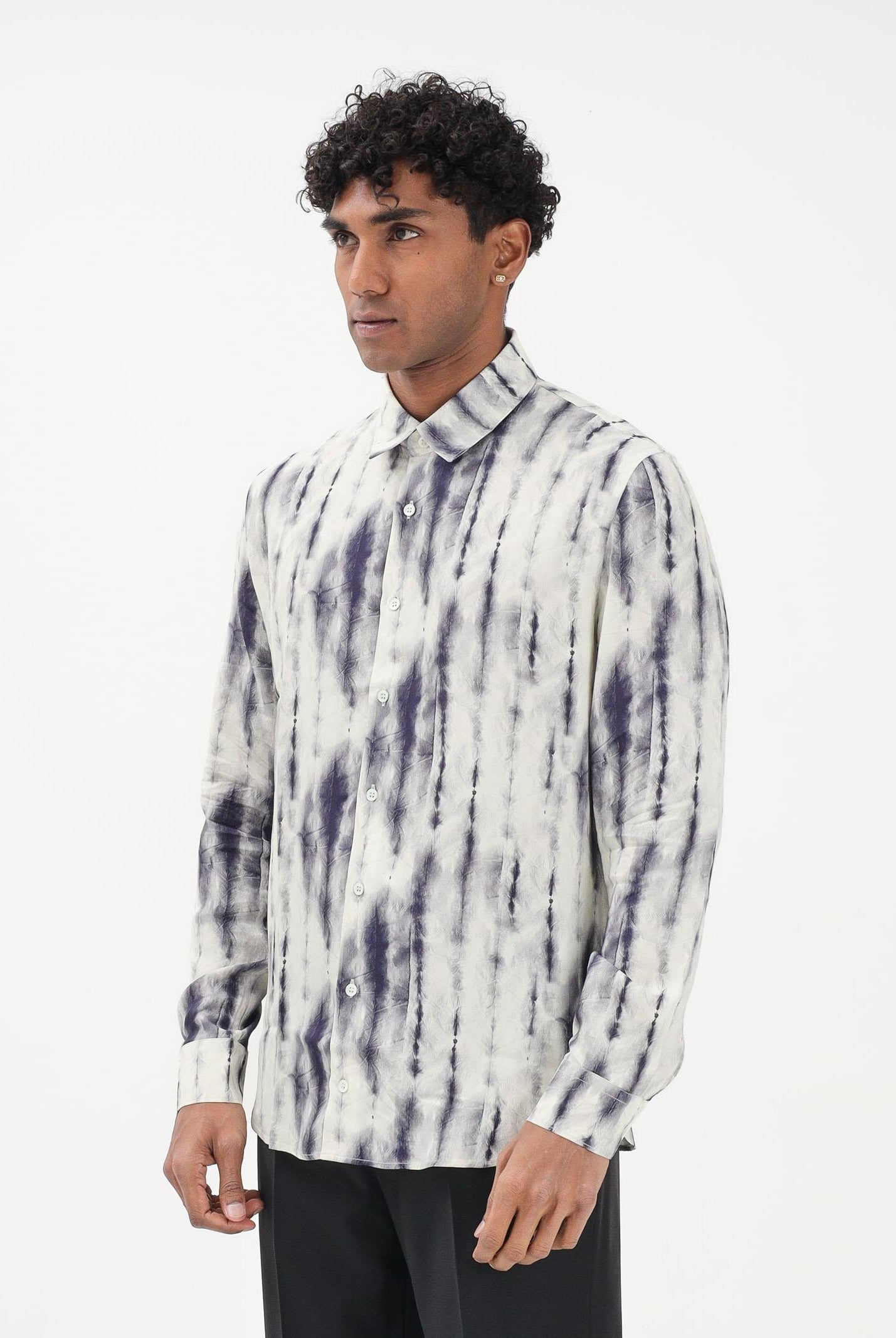 PATRIZIA PEPE Camicia a manica lunga panna da uomo con stampa grafica 5C0310A093 FG82 PATRIZIA PEPE