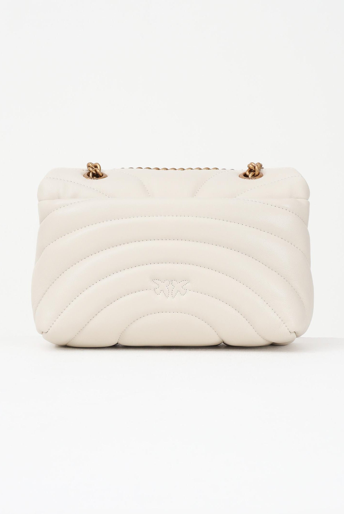 PINKO Borsa a tracolla Mini Love Bag Puff panna da donna in nappa con trapuntatura Butterfly 100039A1EX Z14Q PINKO