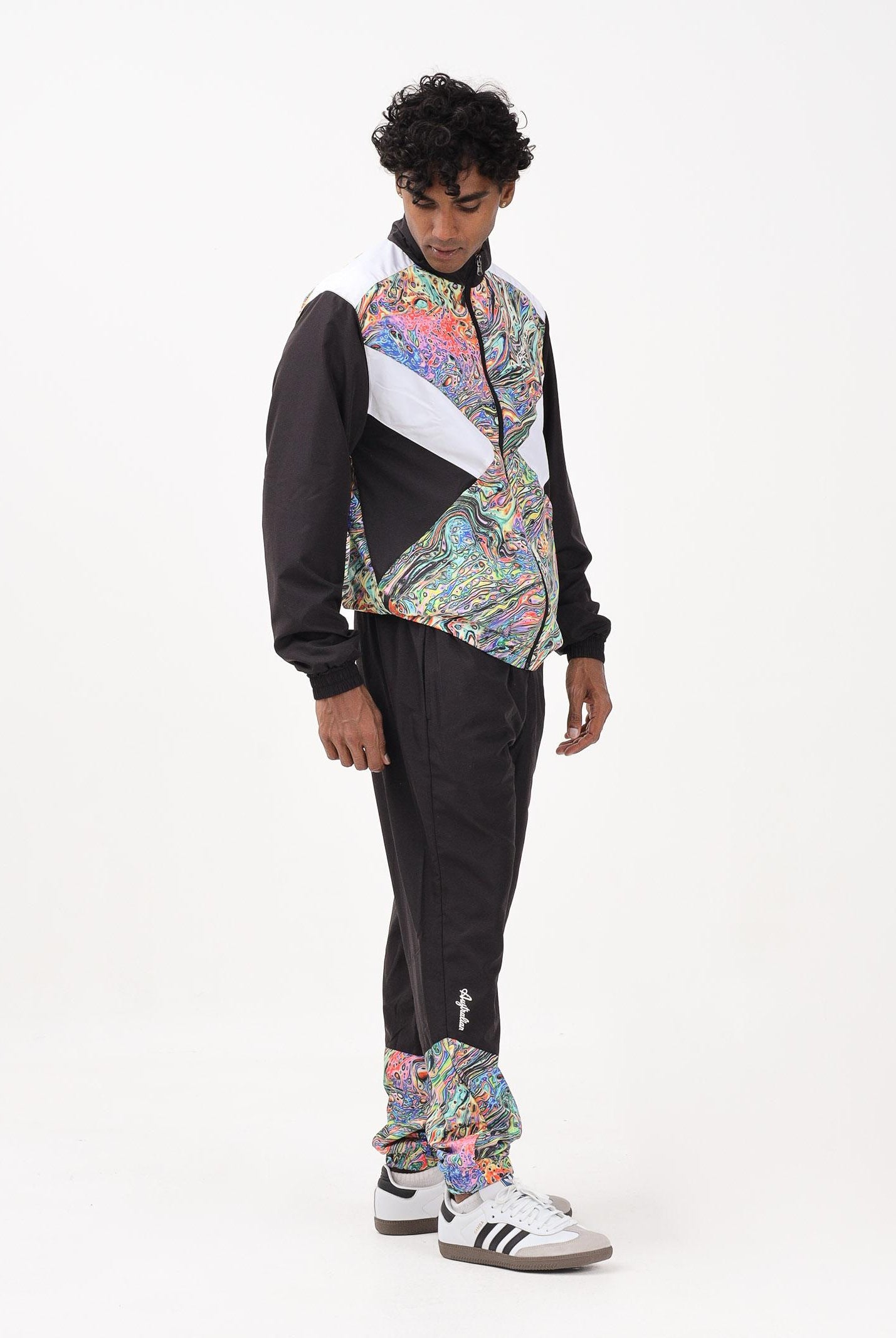 AUSTRALIAN Tuta nera da uomo con stampa SPUTU0019 77114 AUSTRALIAN