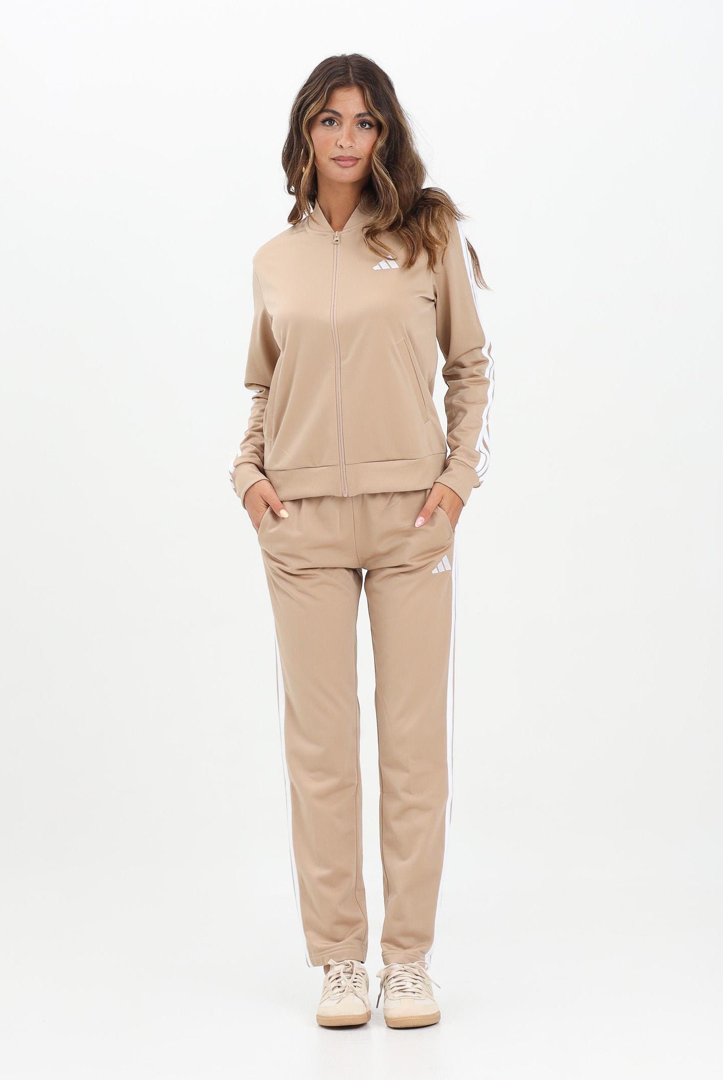 ADIDAS PERFORMANCE Tuta sportiva Essentials 3-Stripes beige da donna JX0507  ADIDAS PERFORMANCE