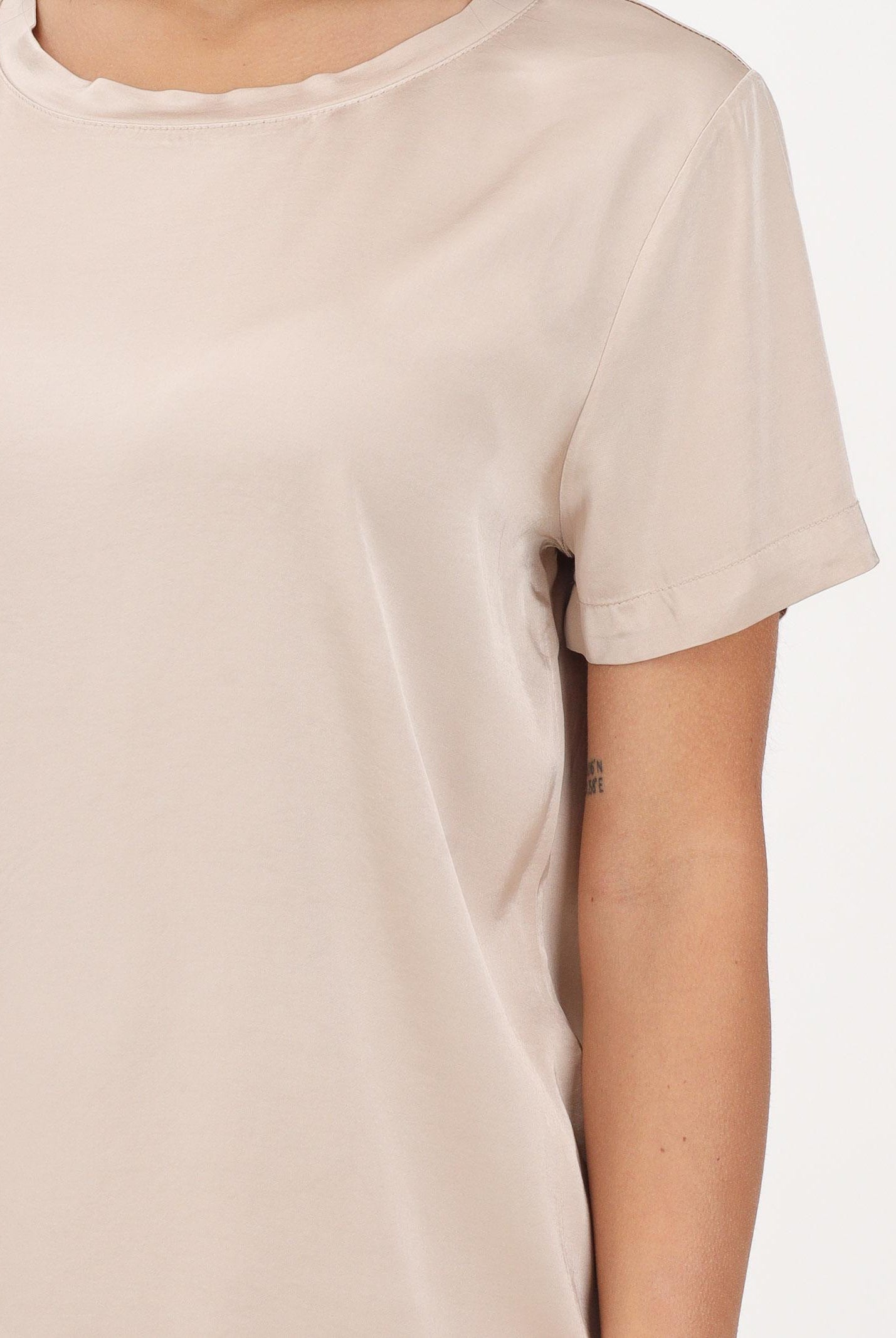 VICOLO t-shirt in satin elasticizzato beige donna. AB0083 BE VICOLO