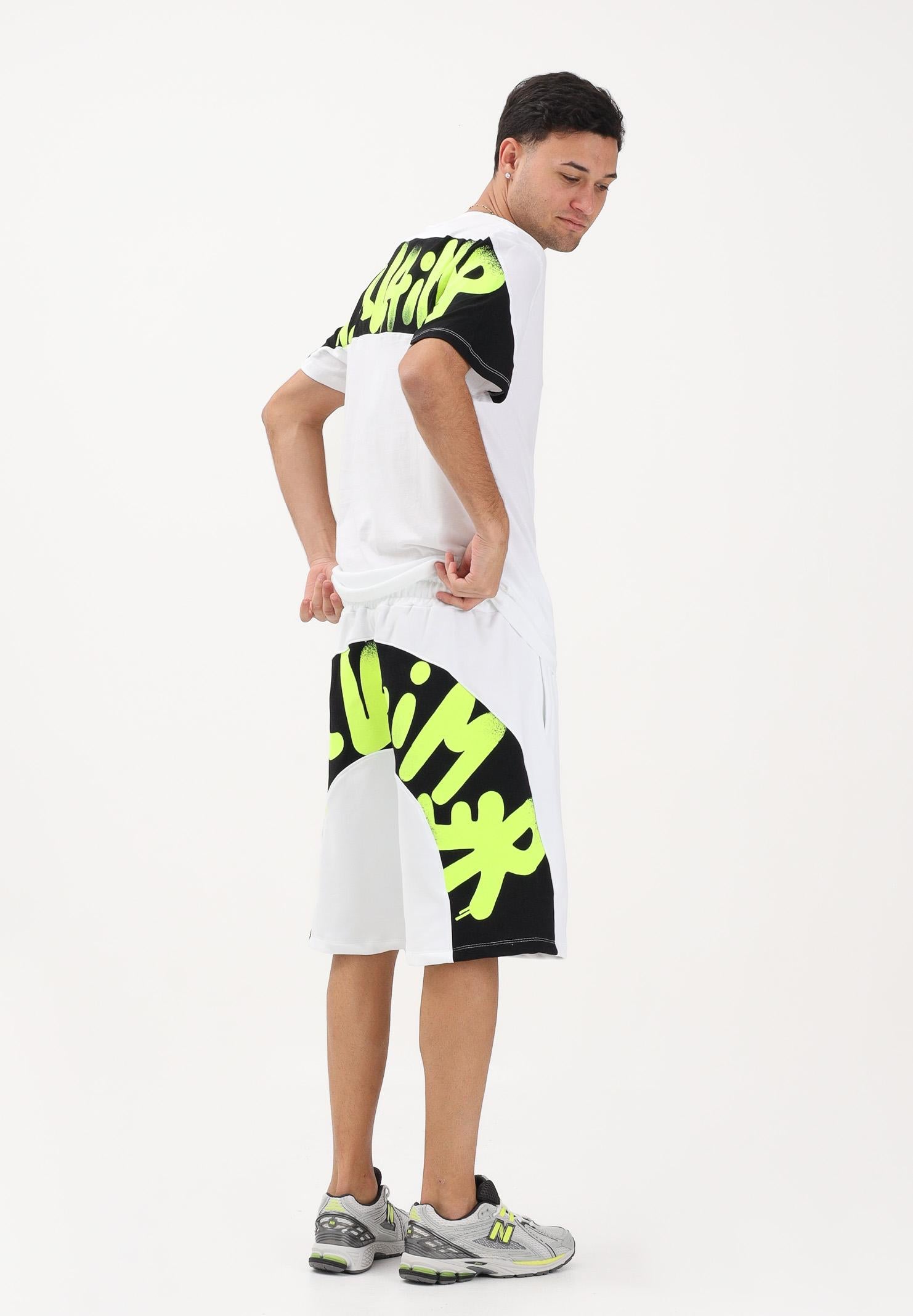 DISCLAIMER Shorts bianco da uomo con stampa sul retro 26EDS55433 BINE DISCLAIMER