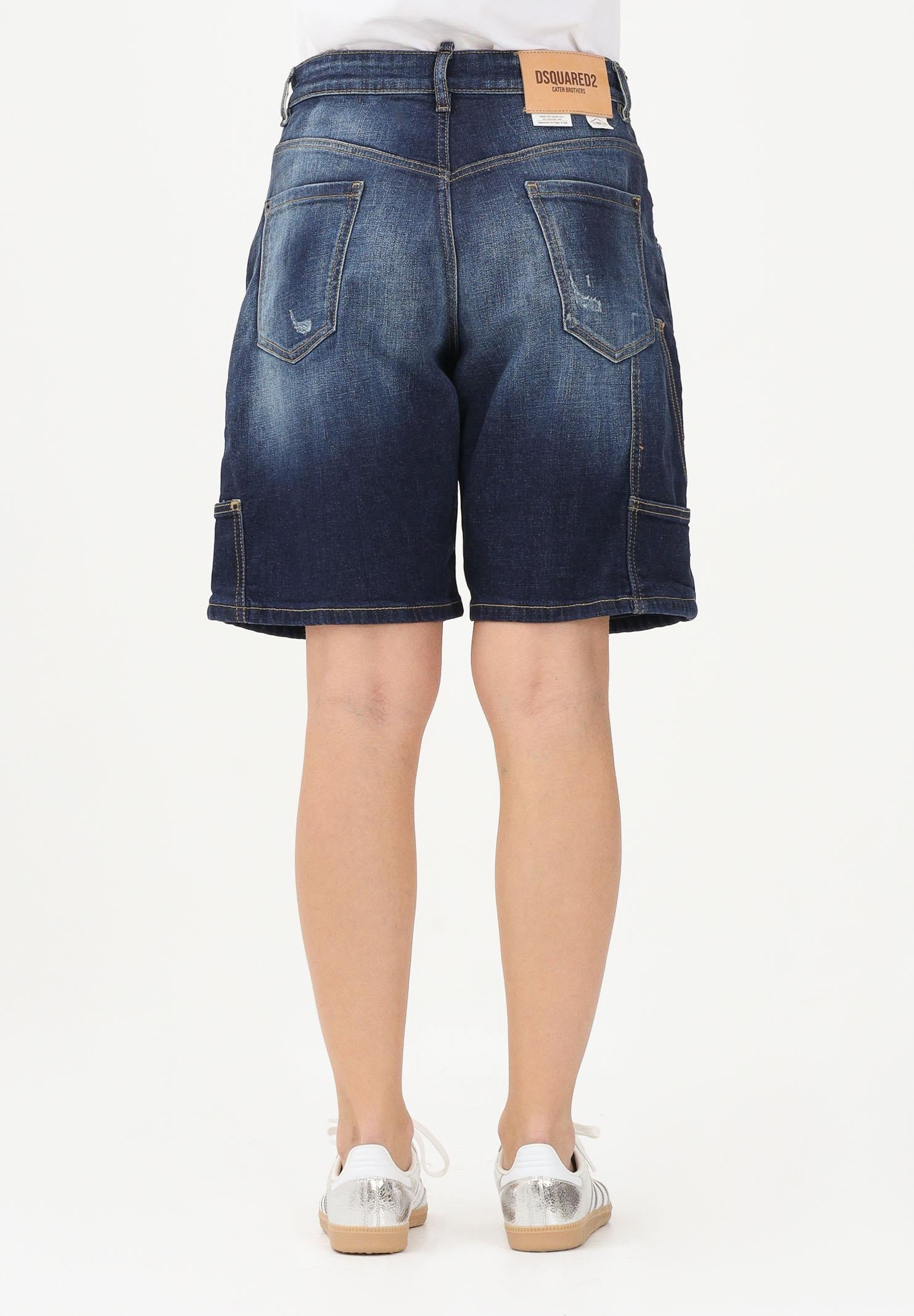 DSQUARED2 Shorts di jeans in denim blu scuro per donna, ragazzi e bambini DQ3212D0AFS DQ01 DSQUARED2