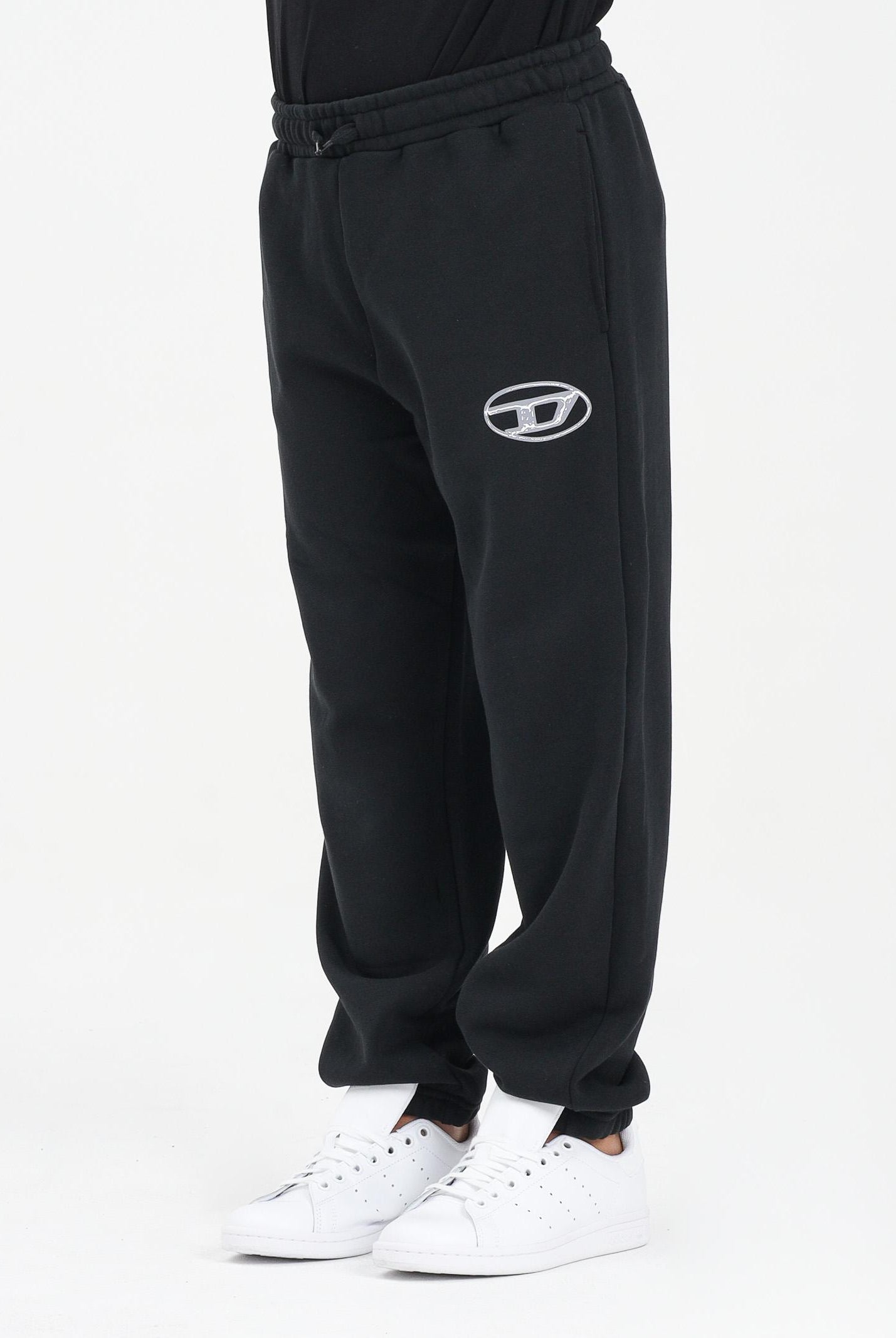 DIESEL Pantalone sportivo nero per donna, ragazzi e bambini con marchio Oval D J02457KYAQK K900 DIESEL