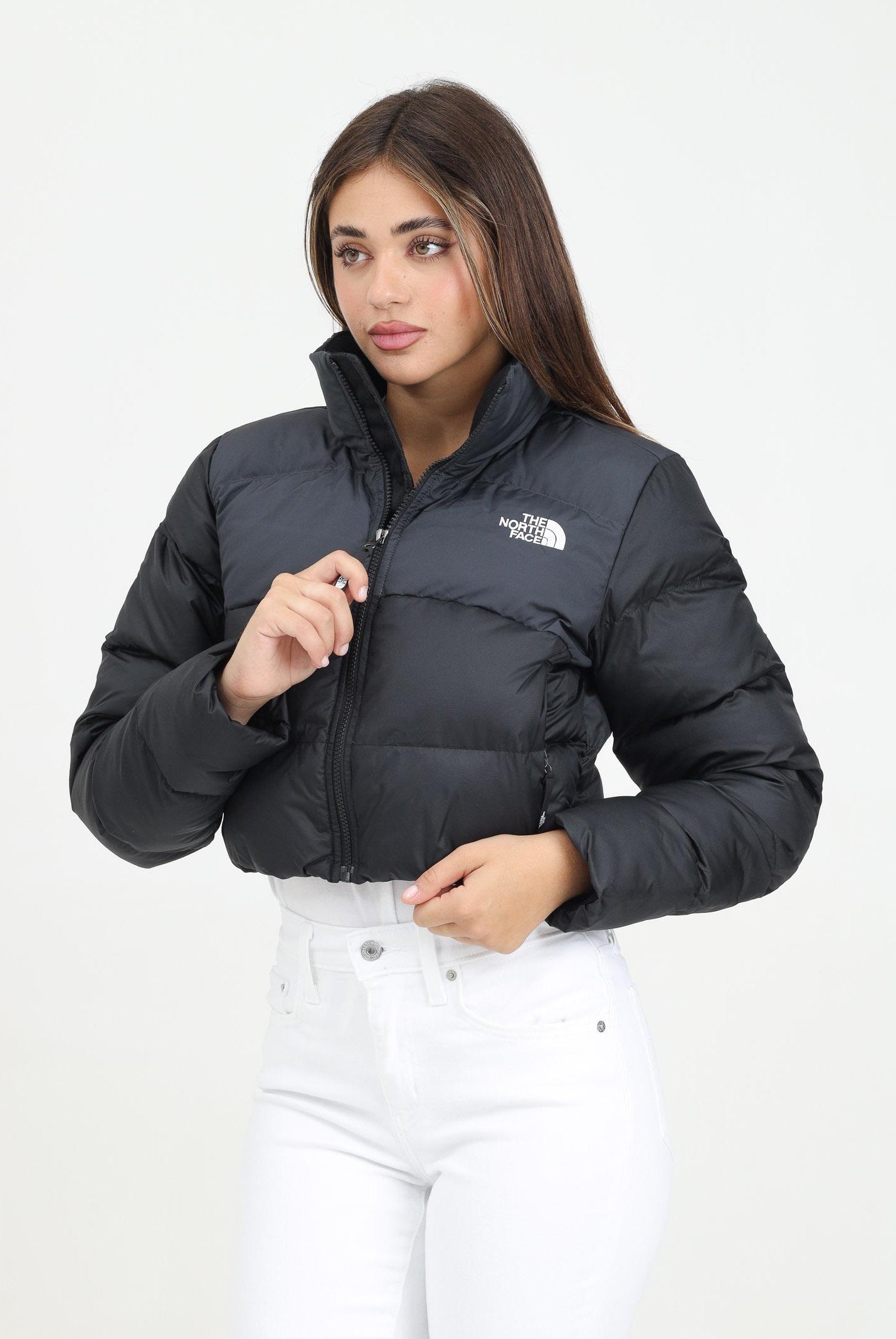 THE NORTH FACE Piumino Cropped Saikuru nero da donna NF0A89JCKT01 . THE NORTH FACE