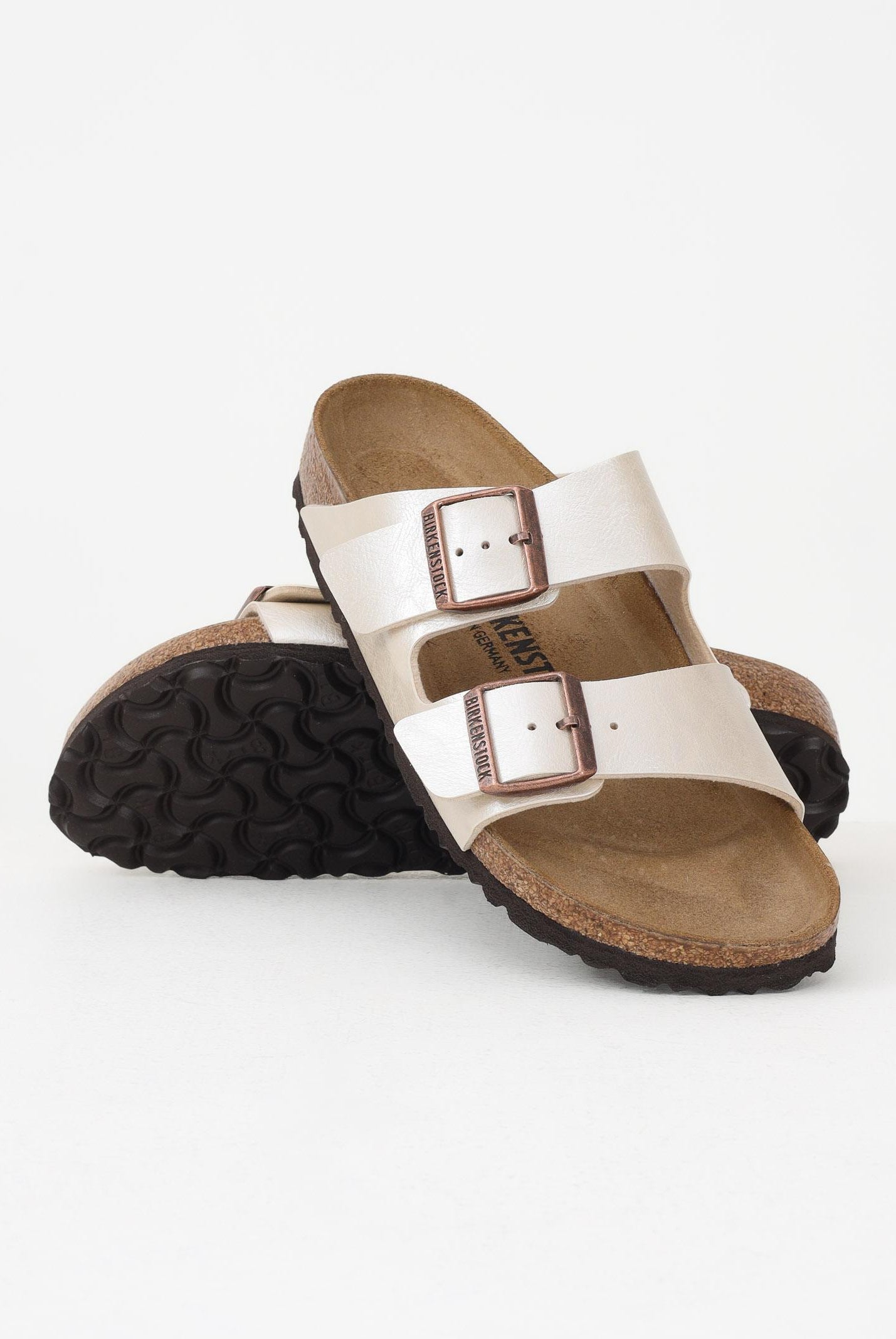 BIRKENSTOCK Ciabatte Arizona Birko-Flor bianco perla da donna 1009921 . BIRKENSTOCK