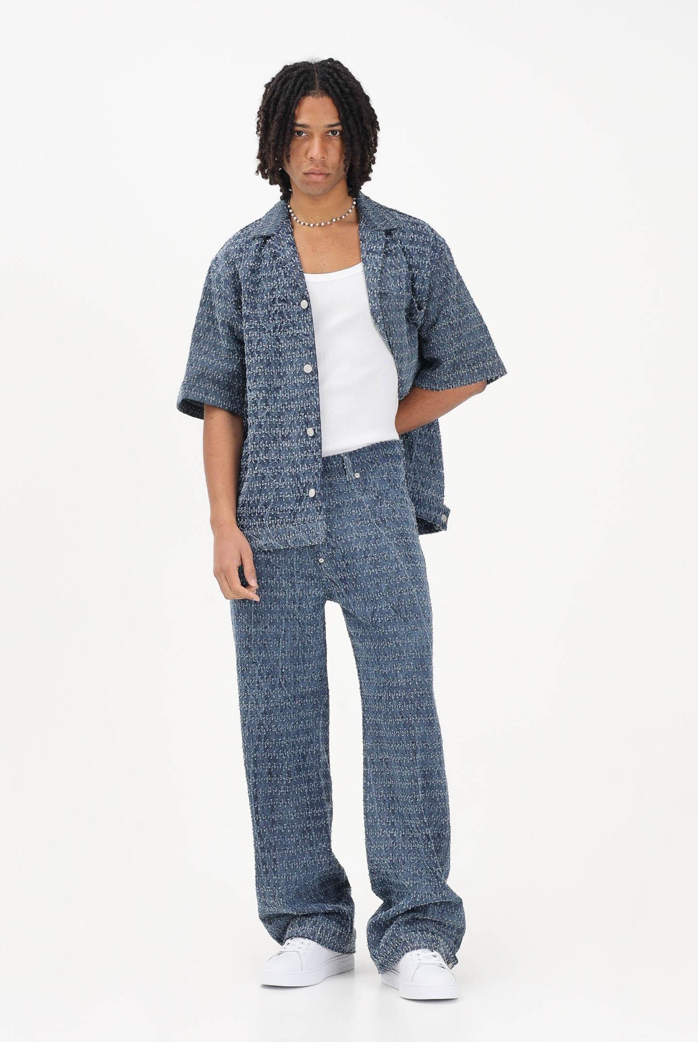 I'M BRIAN Jeans in denim medio da uomo con lavorazione texturizzata JACE926 0028 I'M BRIAN
