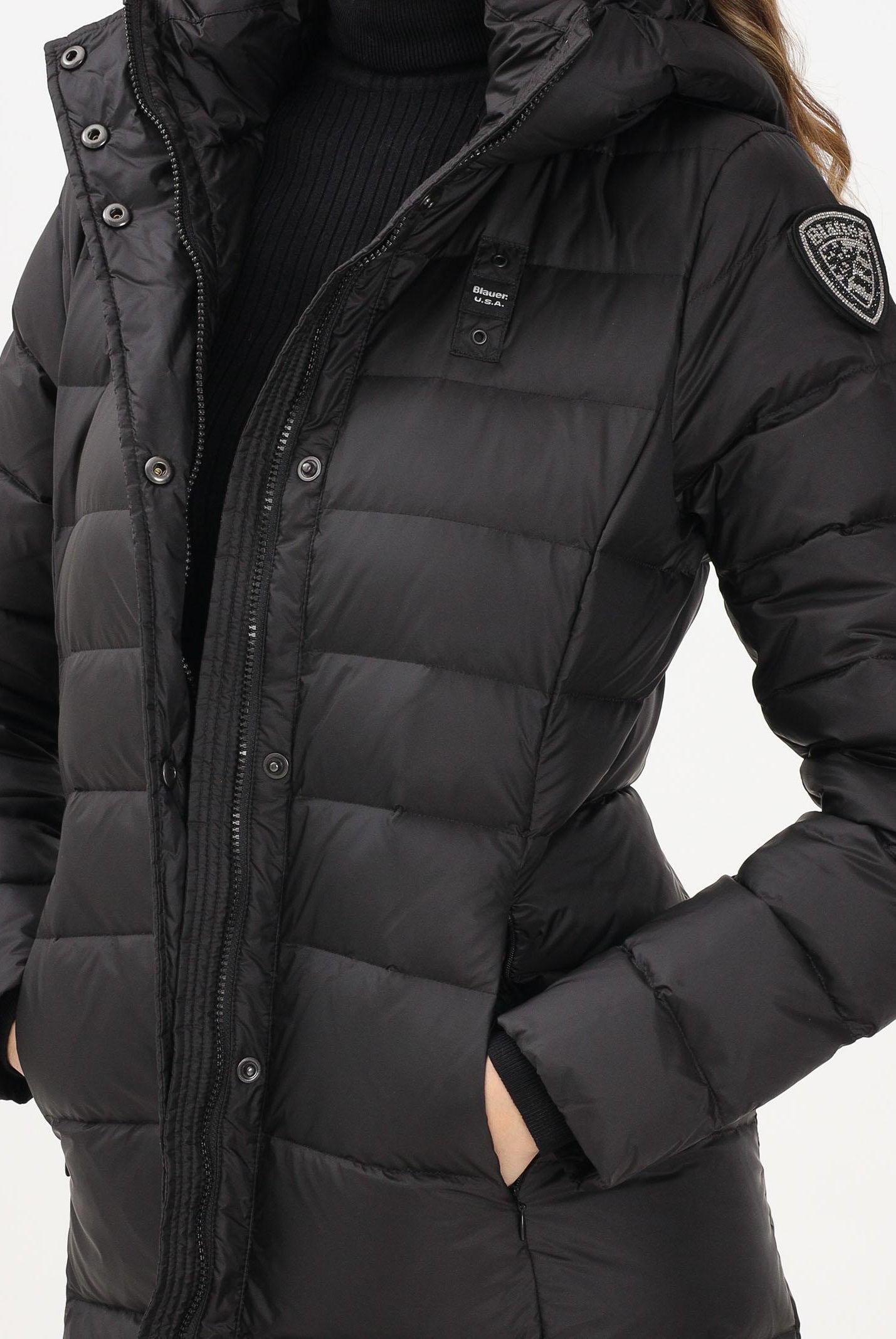 BLAUER Piumino lungo ANITA nero da donna 25WBLDK03101-006047 999 BLAUER