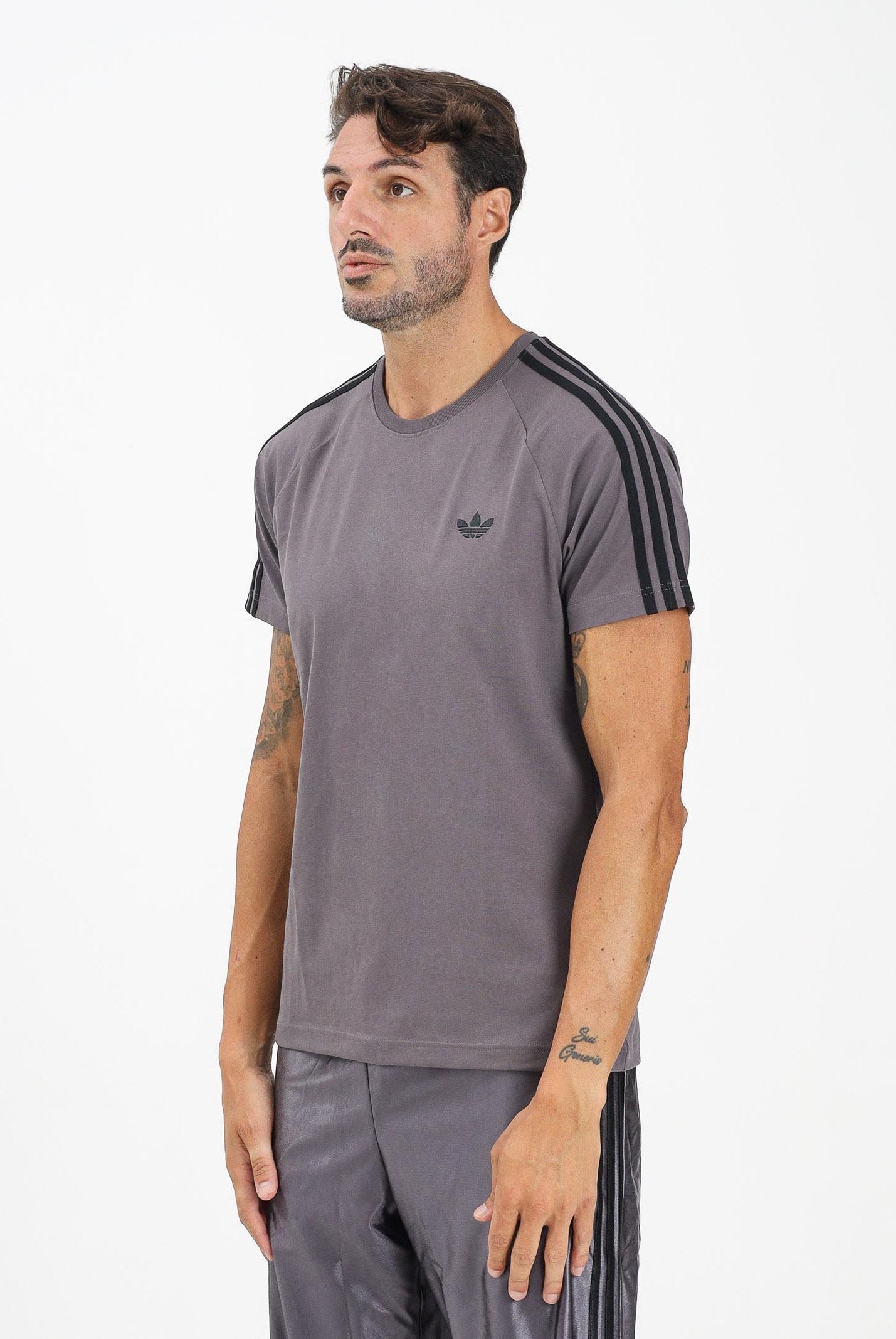 ADIDAS ORIGINALS T-shirt a manica corta Adicolor Trefoil Tight grigia da uomo JX1541 ADIDAS ORIGINALS
