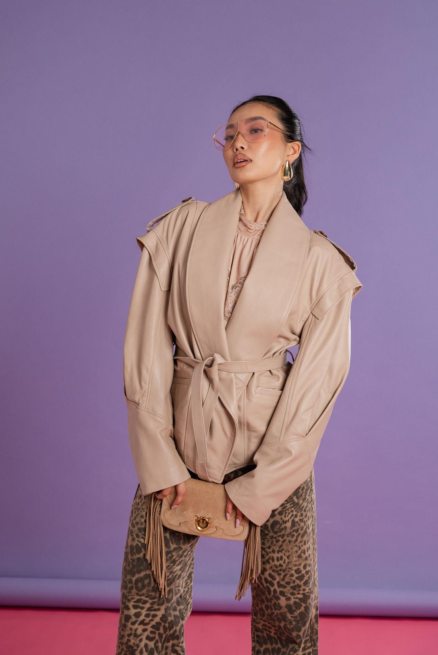 VICOLO Giubbotto di pelle Marant beige da donna TAB0179 ABU03 VICOLO