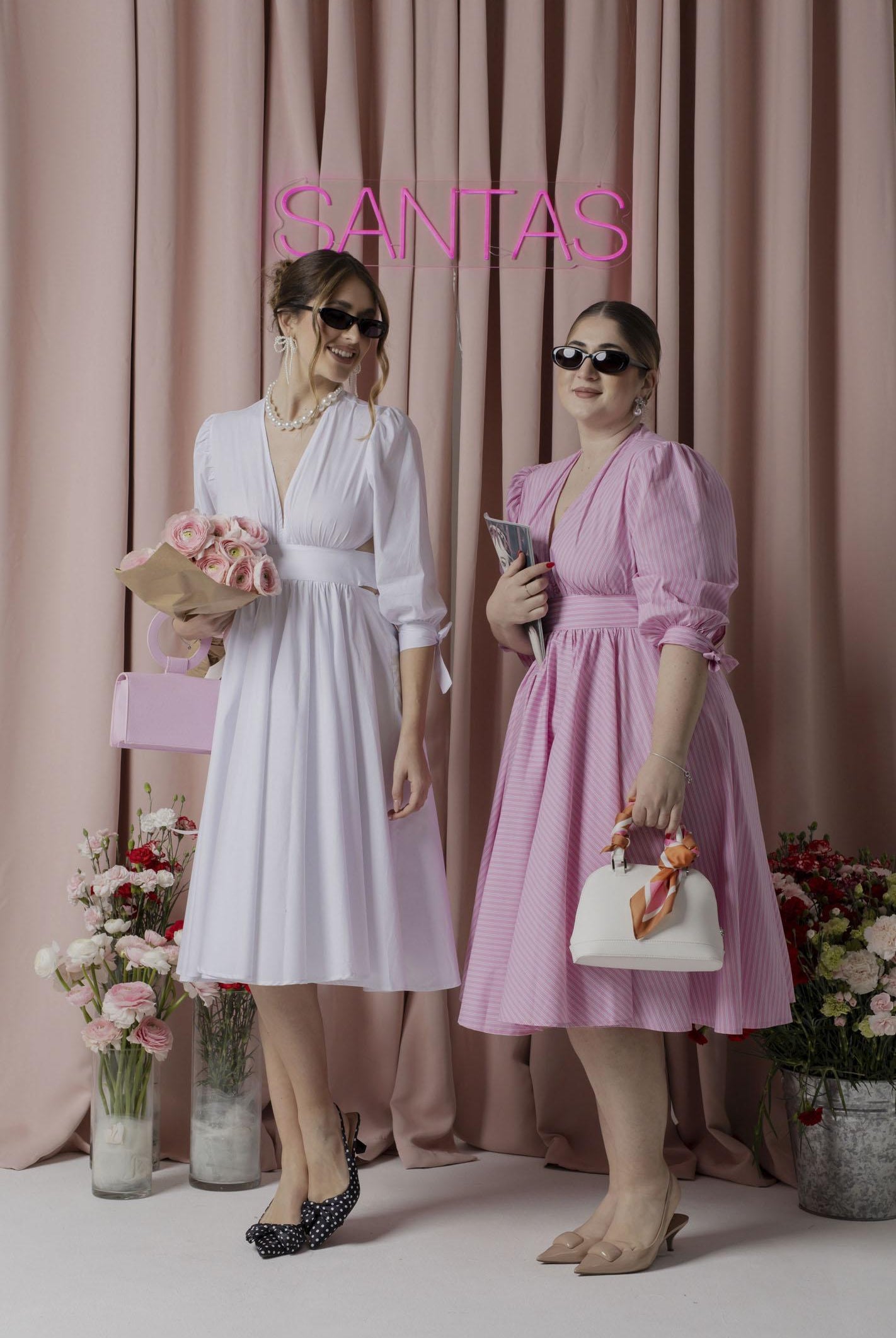 SANTAS Abito midi TIRAMISU' bianco da donna PV25019 BIANCO SANTAS