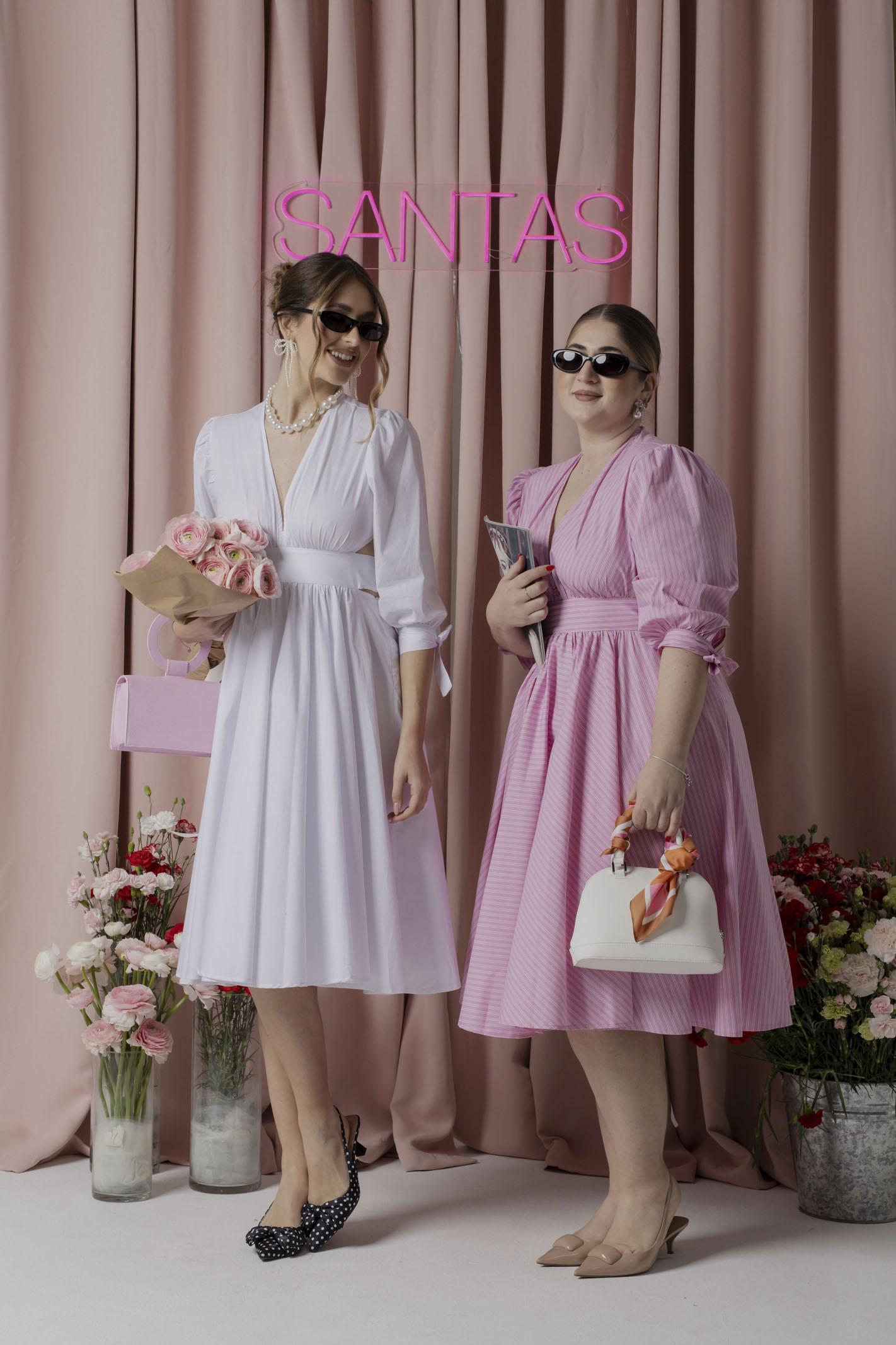 SANTAS Abito midi TIRAMISU' bianco da donna PV25019 BIANCO SANTAS