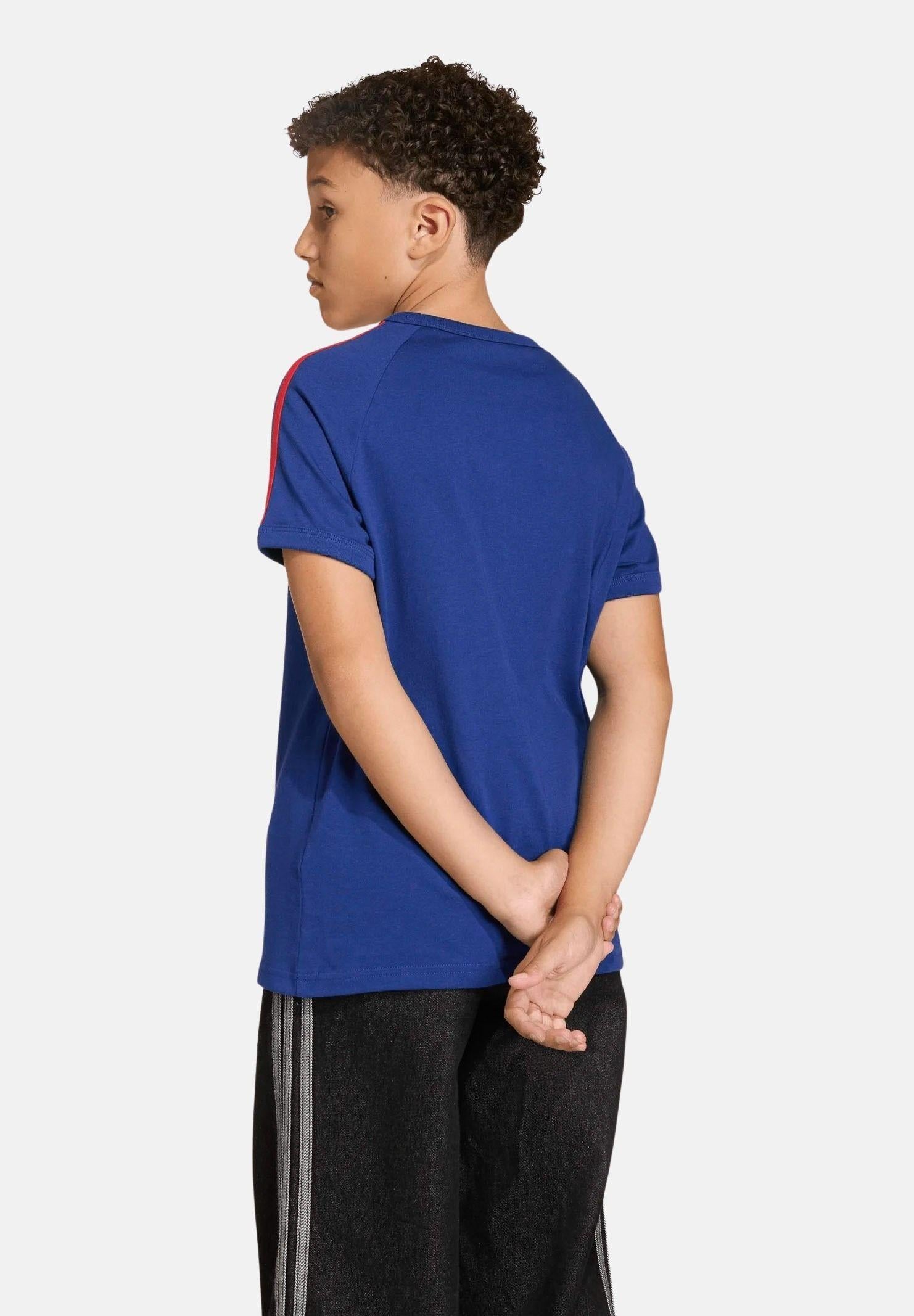 ADIDAS ORIGINALS T-shirt a manica corta 3-Stripes blu da bambino KC9515 . ADIDAS ORIGINALS