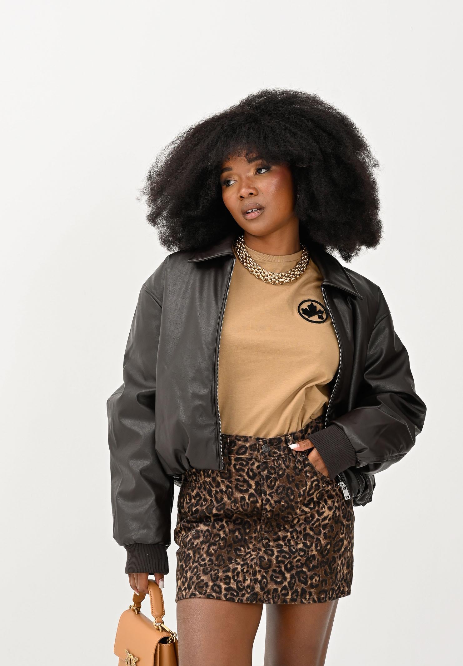 ONLY Giubbotto in ecopelle marrone da donna 15349548 ChocolateTorte ONLY