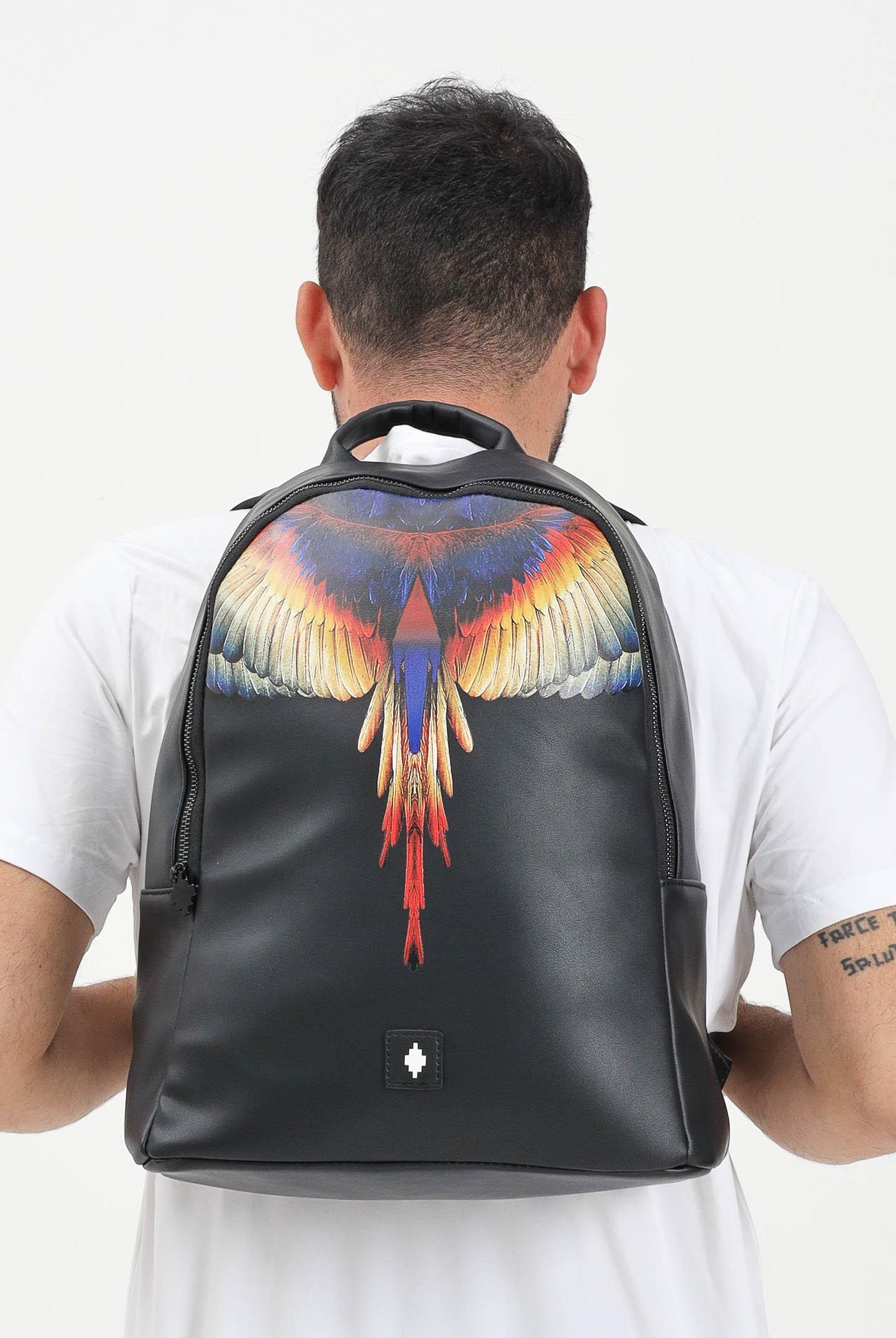 MARCELO BURLON COUNTY OF MILAN Zaino nero per uomo e donna con stampa COMAF250113 MARCELO BURLON COUNTY OF MILAN