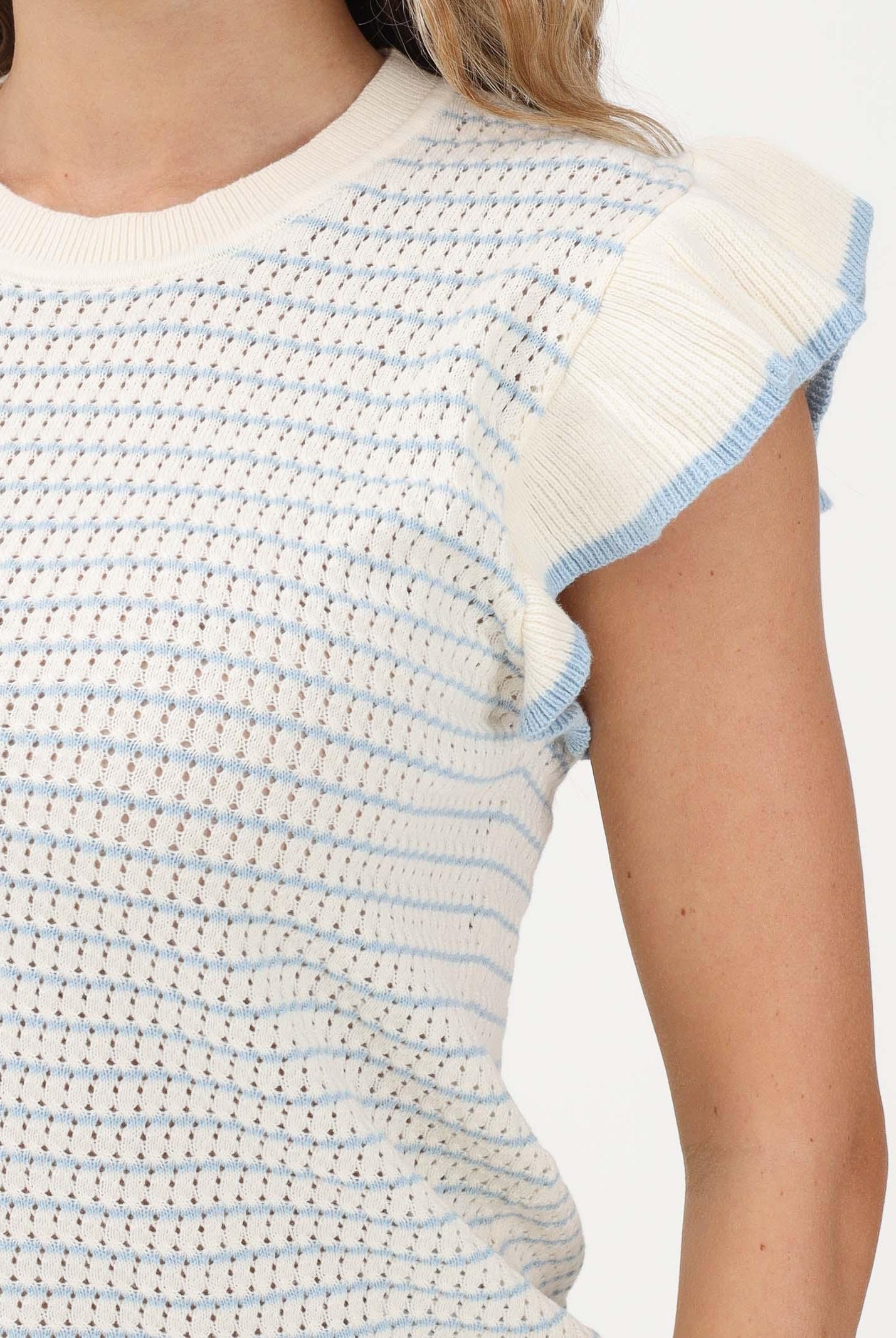 JDY Top in maglia panna da donna con motivo a righe 15360345 CLDAWPO JDY