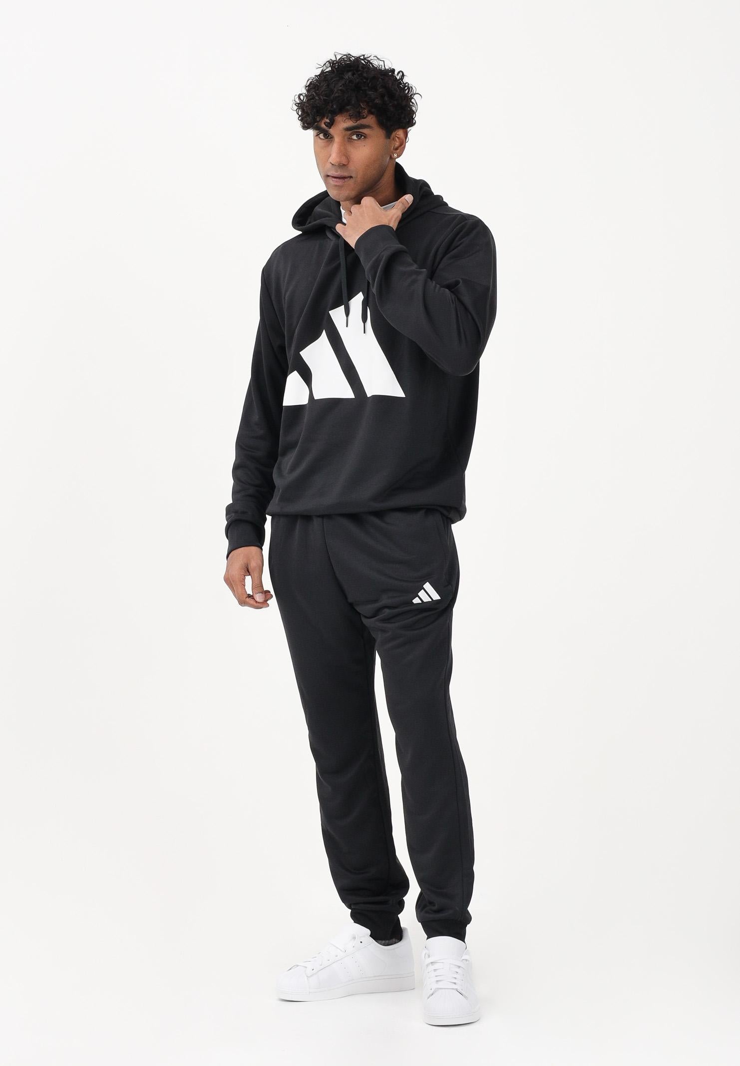 ADIDAS PERFORMANCE Tuta Big Logo French Terry nera da uomo JX5551 . ADIDAS PERFORMANCE