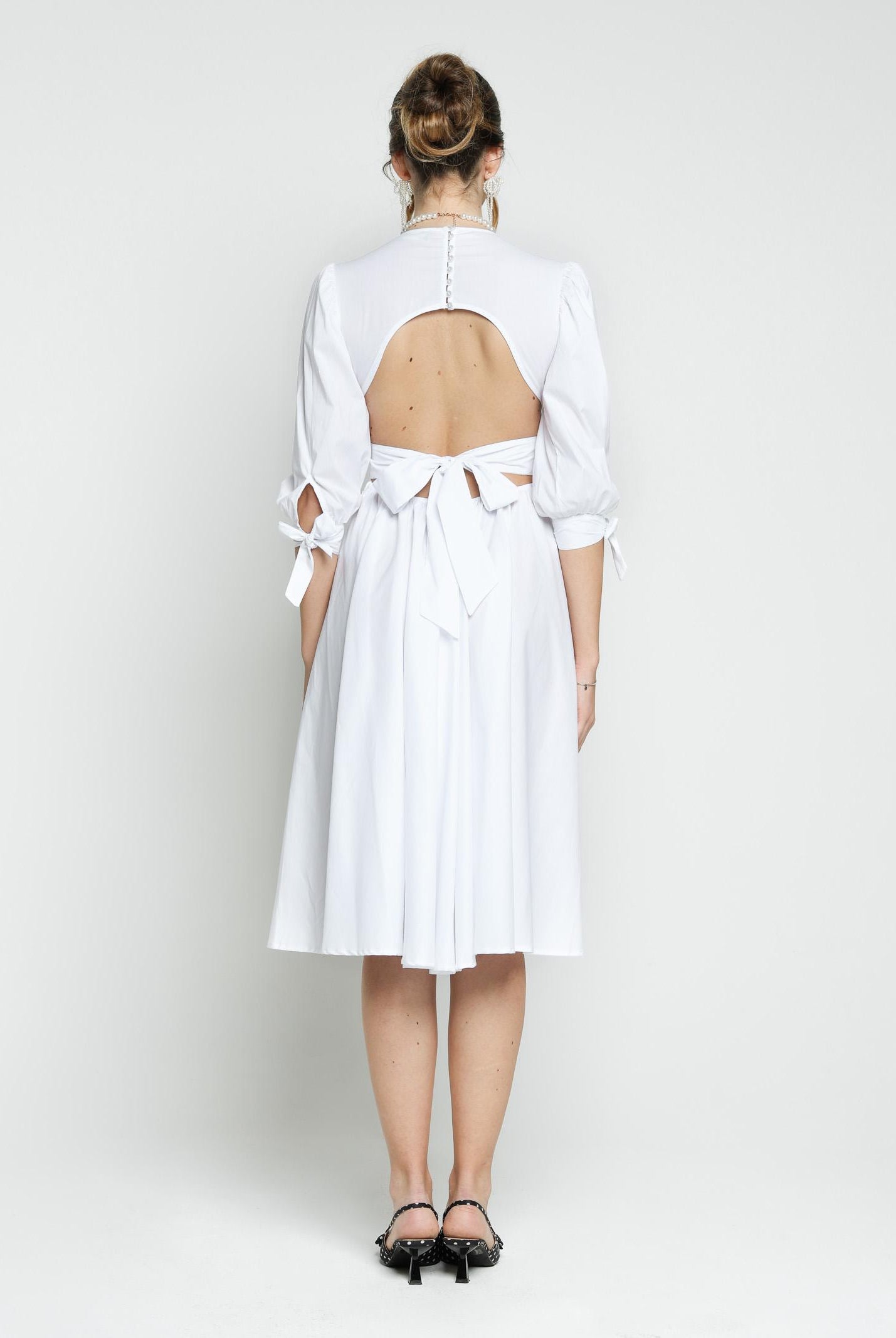 SANTAS Abito midi TIRAMISU' bianco da donna PV25019 BIANCO SANTAS