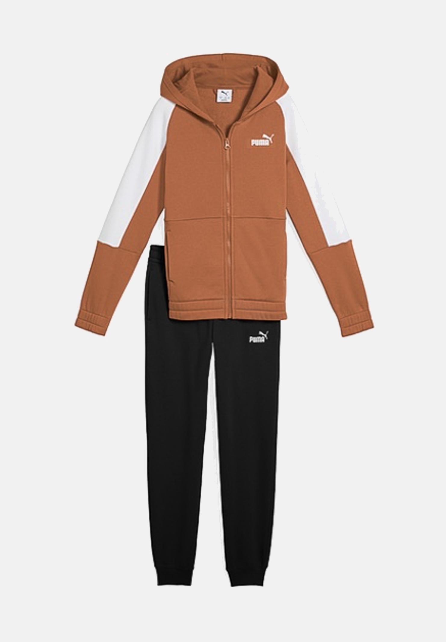 PUMA Tuta Essentials Block marrone e nera per bambino e bambina 689724 67 PUMA