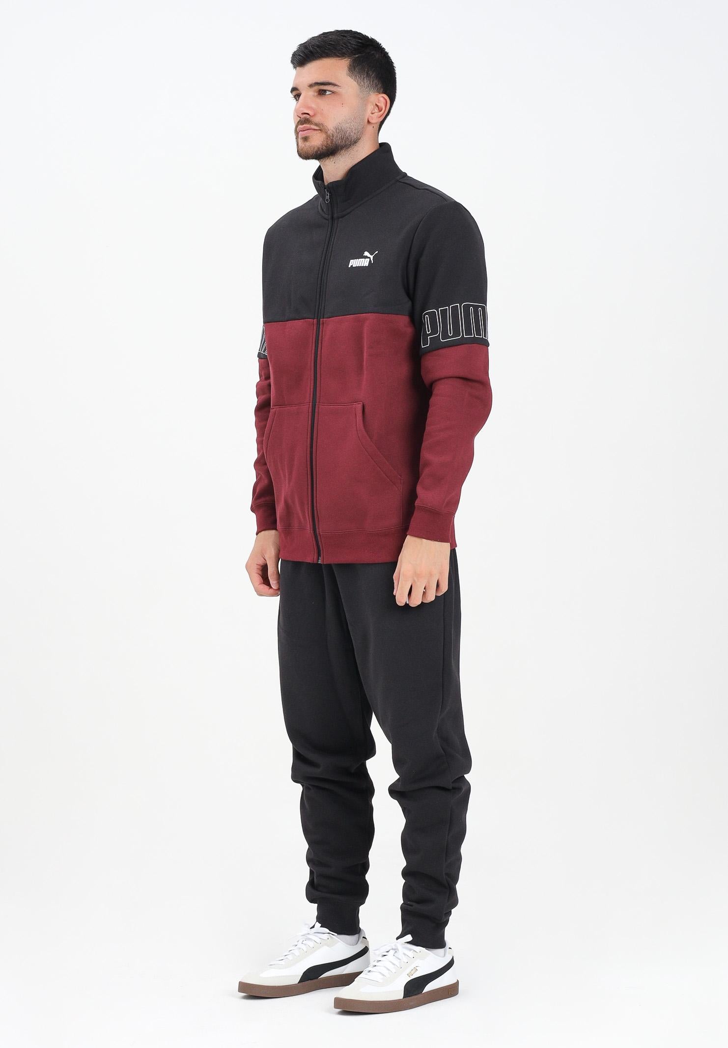 PUMA Tuta ESS COLORBLOCK bordeaux e nera da uomo 691994 96 PUMA