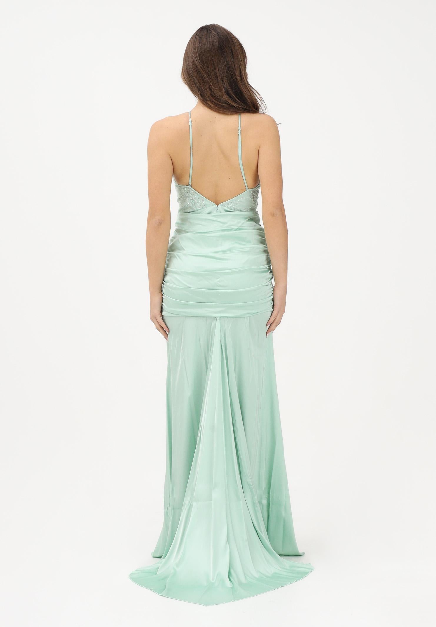 PATRIZIA PEPE Abito lungo verde menta da donna con inserto gioiello 2A3048A775 G632 PATRIZIA PEPE