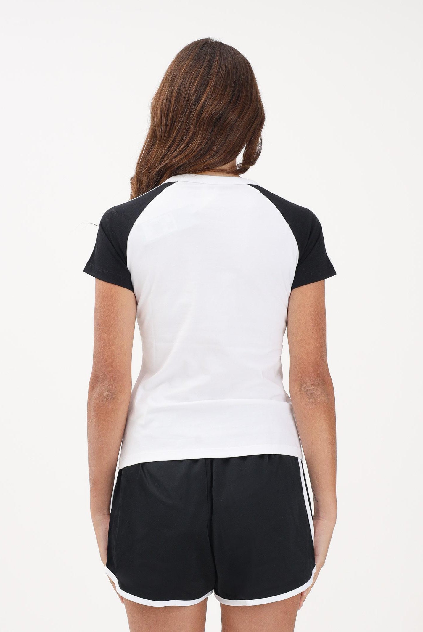 ADIDAS ORIGINALS T-shirt a manica corta SST bianca e nera da donna KD3799 . ADIDAS ORIGINALS
