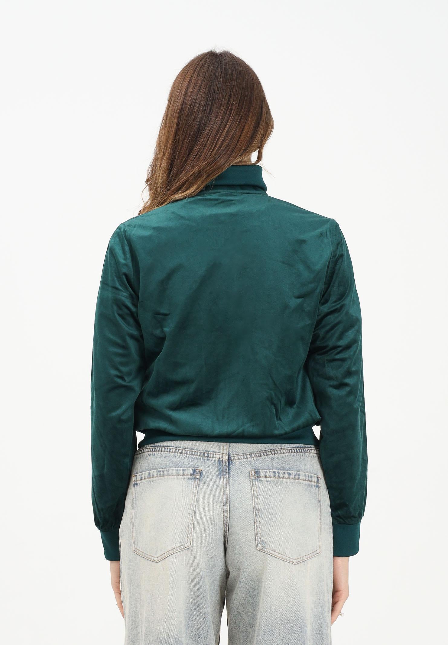 ADIDAS ORIGINALS Felpa con zip Adicolor Velour verde da donna JY2589 ADIDAS ORIGINALS