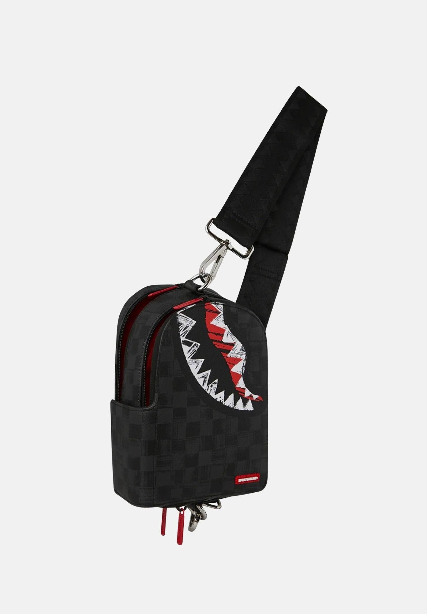 SPRAYGROUND Borsello SCRIBBLE SHARK BACKPACK SLING nero da uomo 910B8227NSZ . SPRAYGROUND