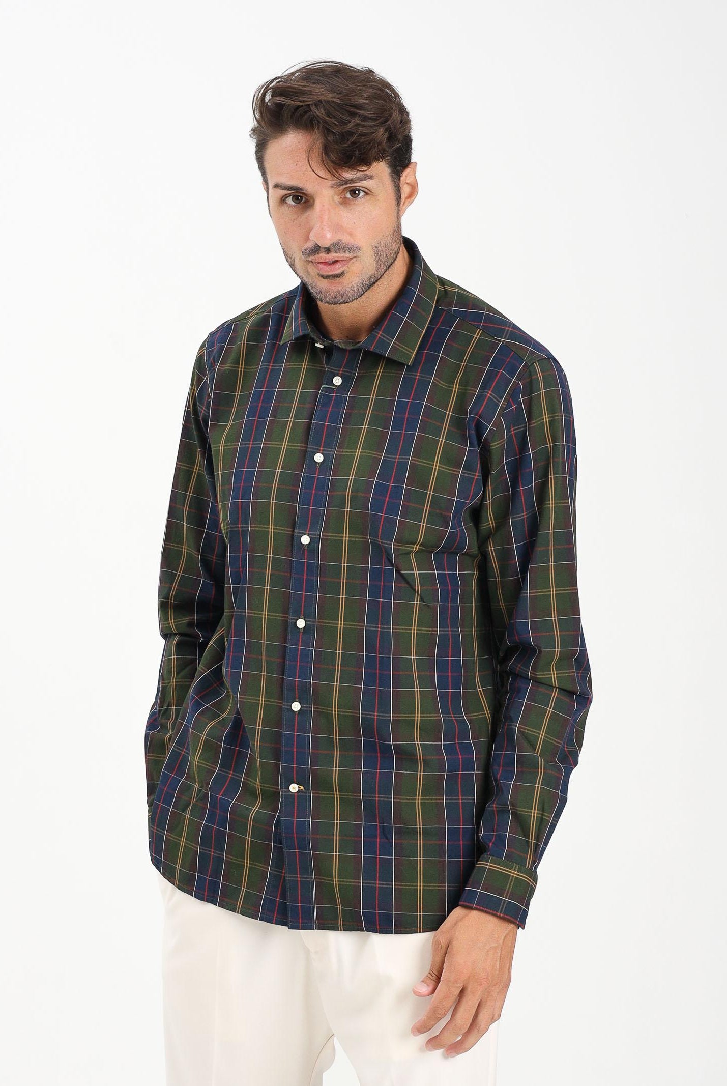 BARBOUR Camicia a manica lunga Kenton tartan da uomo 252MMSH5689 TN11 BARBOUR