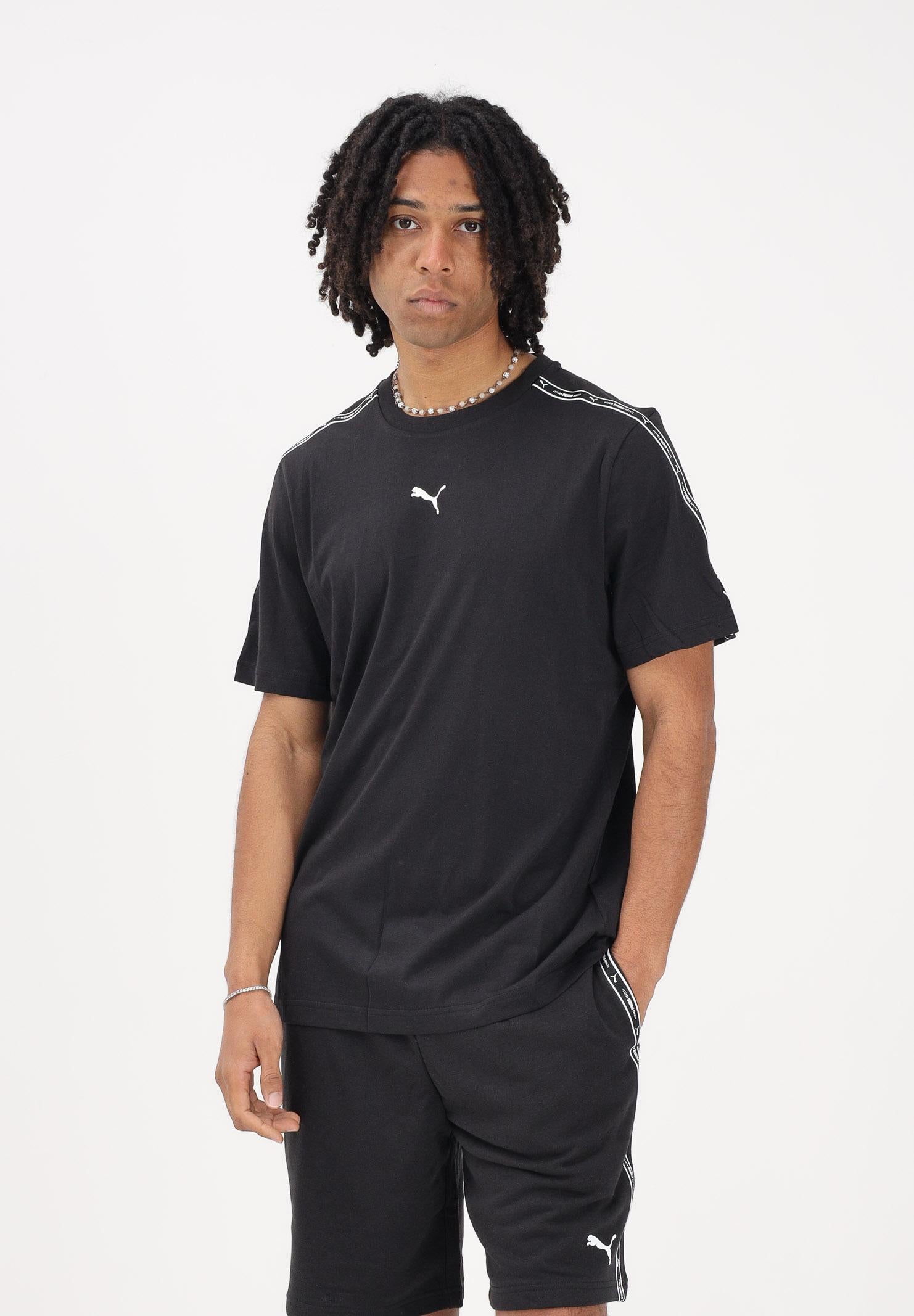 PUMA T-shirt a manica corta Essentials Tape nera da uomo 691693 01 PUMA