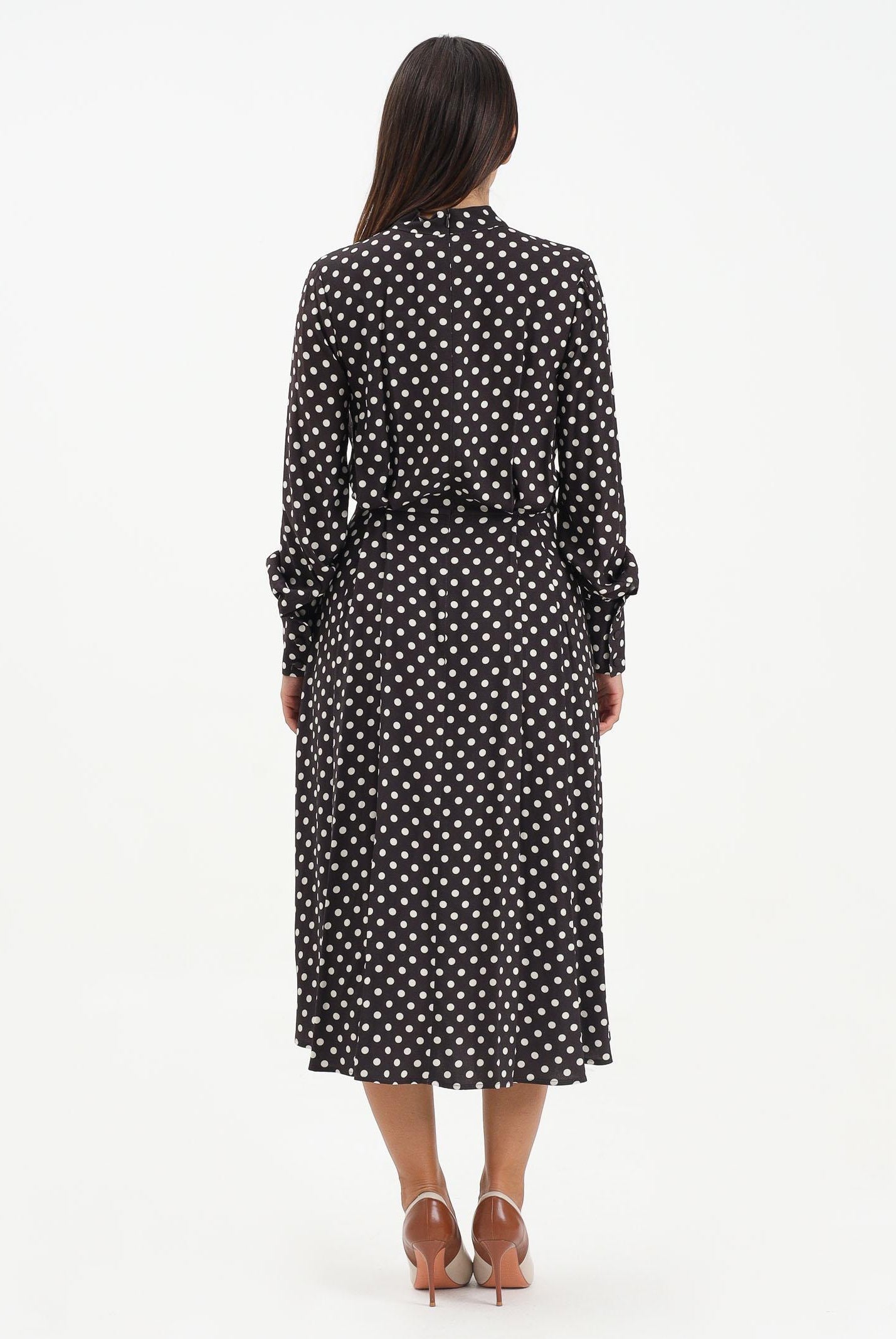 MAR DE MARGARITAS Abito midi Georgia moro da donna con fantasia a pois MMABW01293 MA57 Mar de margaritas