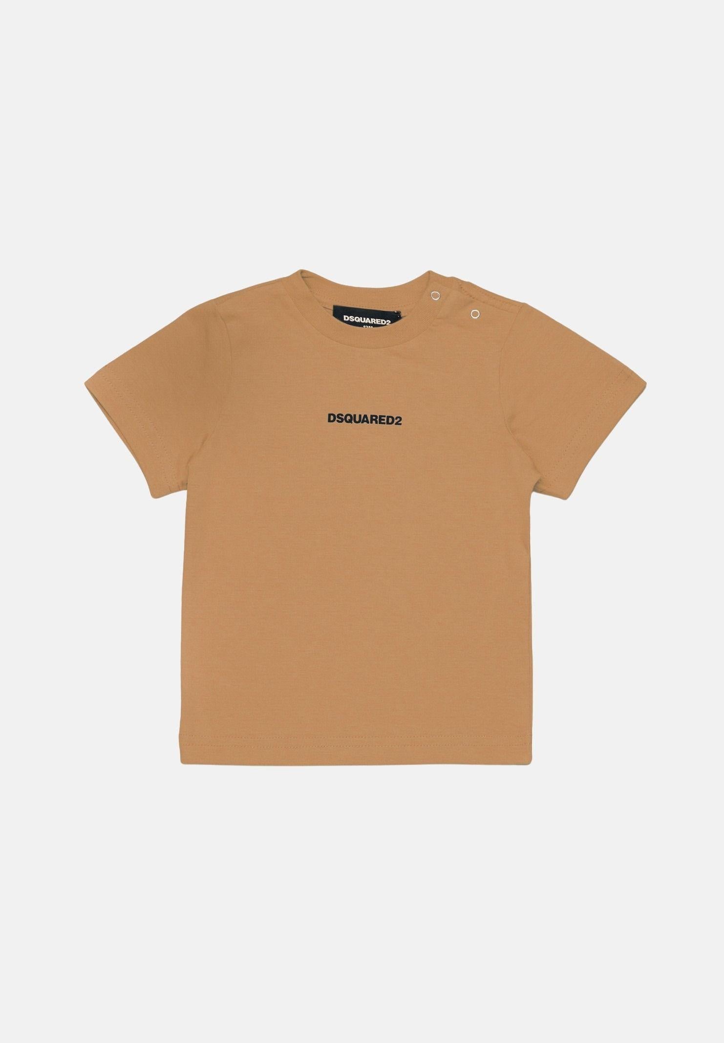 DSQUARED2 T-shirt a manica corta cammello da neonato con logo DQ2853D004G DQ730 DSQUARED2