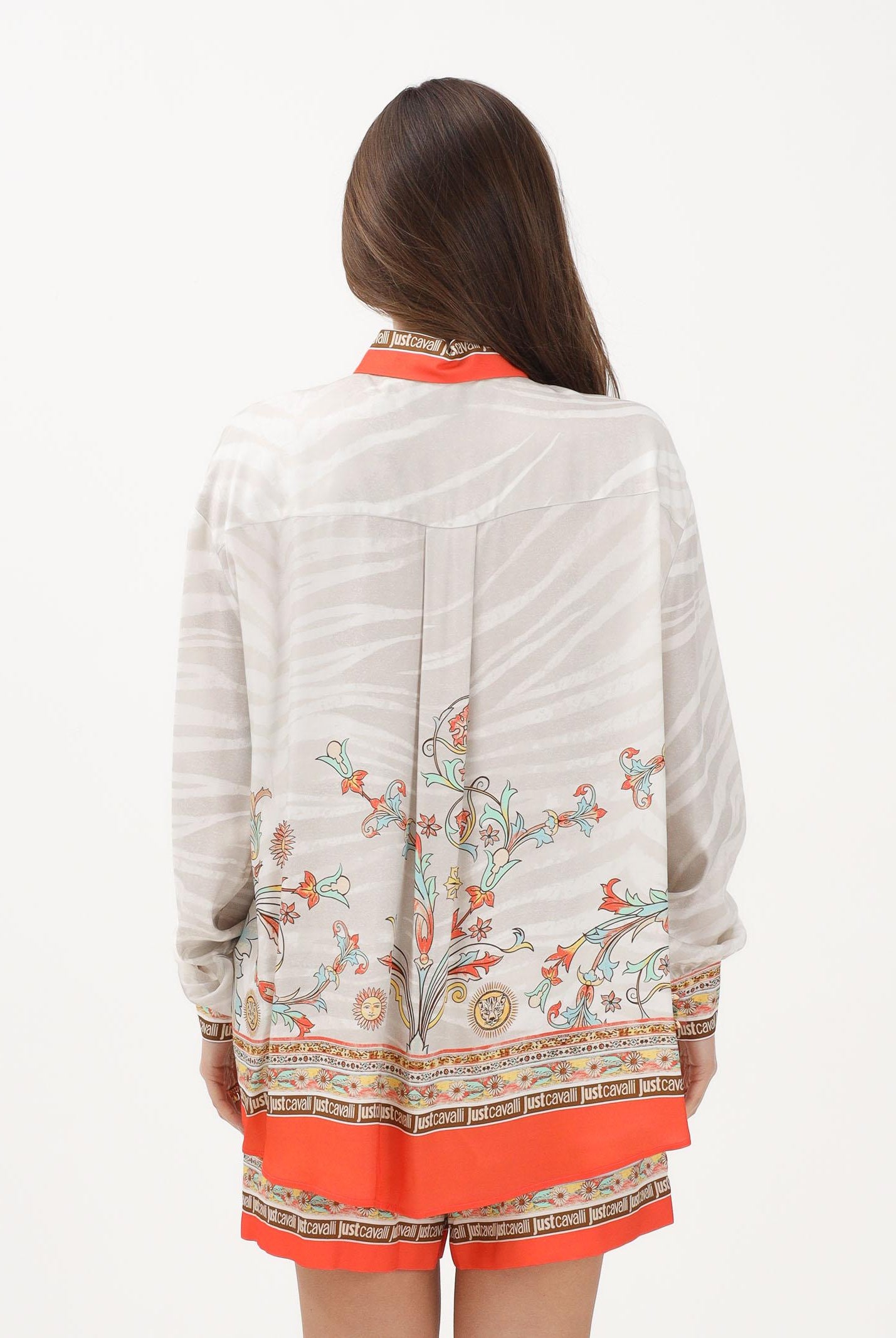 JUST CAVALLI Camicia a manica lunga avorio da donna con fantasia 80PAL2P6NS843 MC3 JUST CAVALLI