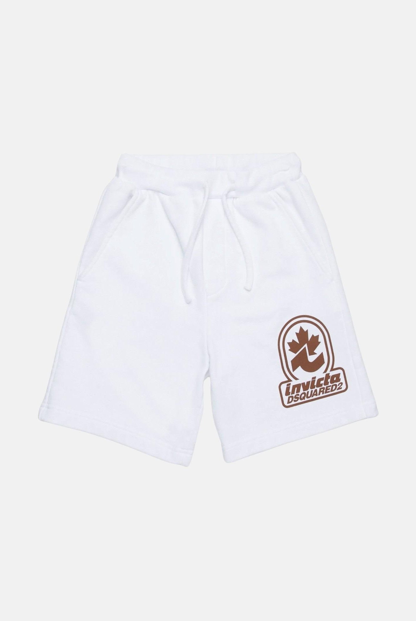 Shorts bianco per bambino e bambina con stampa del logo "Invicta Dsquared2" DQ2908D0AD2-B DQ100 DSQUARED2