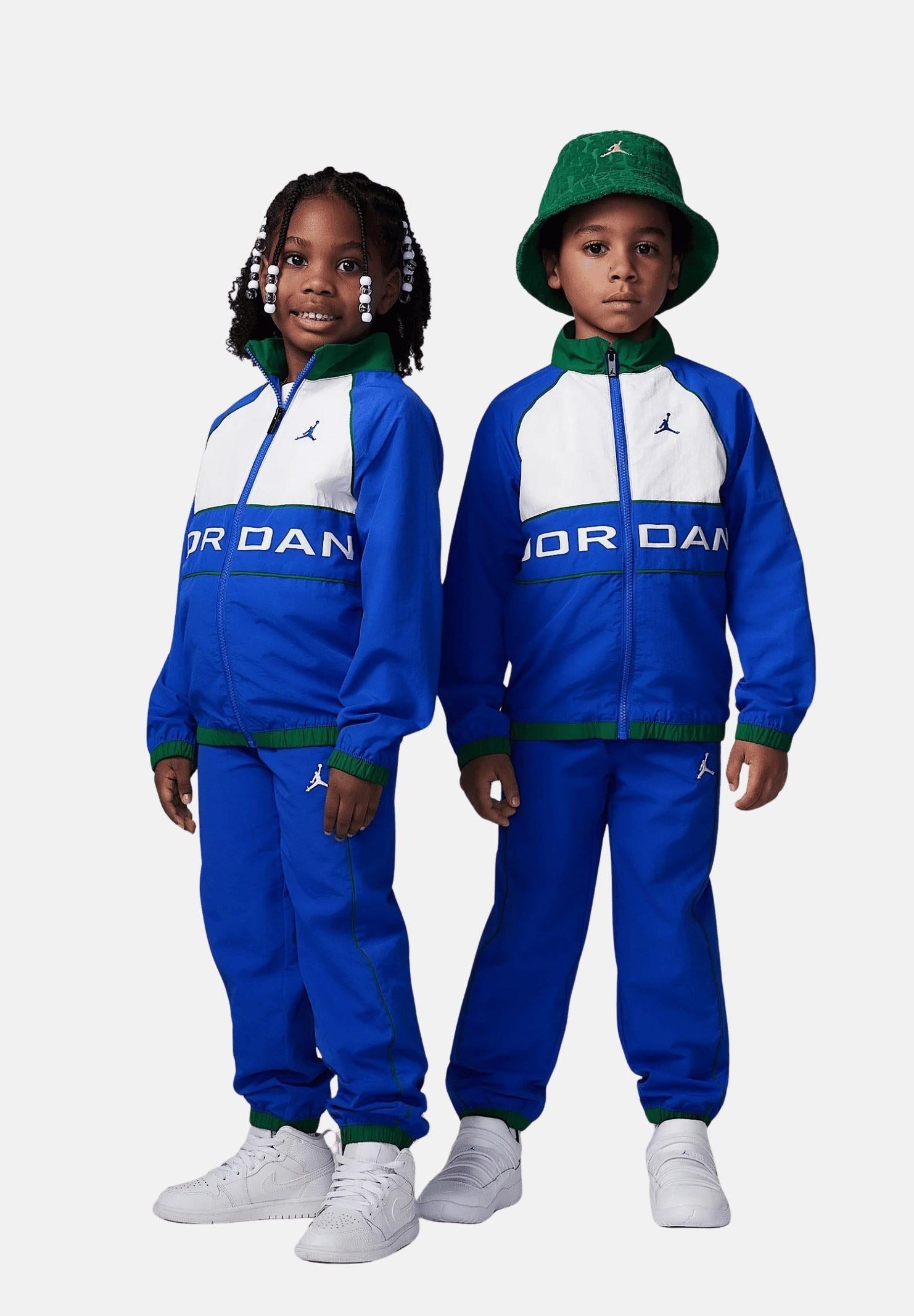 JORDAN Tuta WIND BREAKER PIPING blu per bambino e bambina 85D763 B5K JORDAN