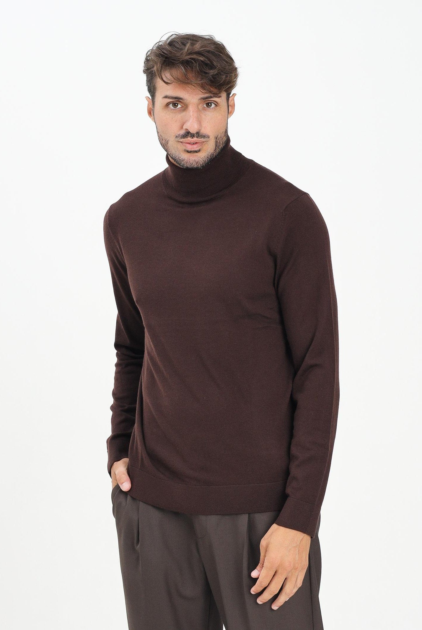 SELECTED HOMME Maglione a collo alto marrone da uomo 16094653 Demitasse SELECTED HOMME